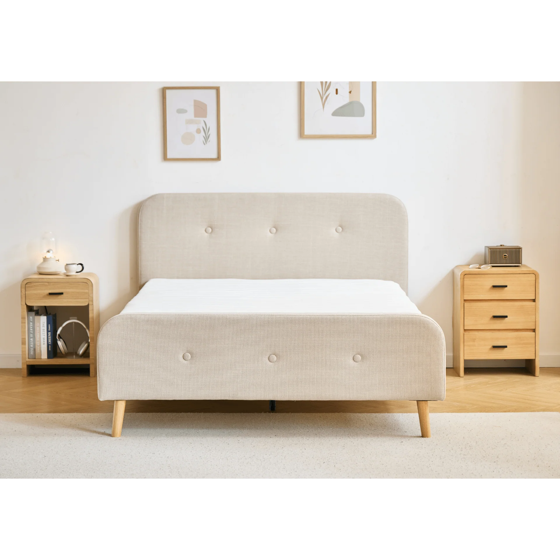 Lit Christian en beige 180x200 cm incl. lattes de lit et matelas - Image 3