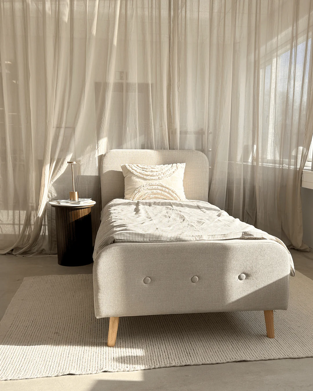 Lit Christian en beige 90x200 cm incl. lattes de lit et matelas - Image 2