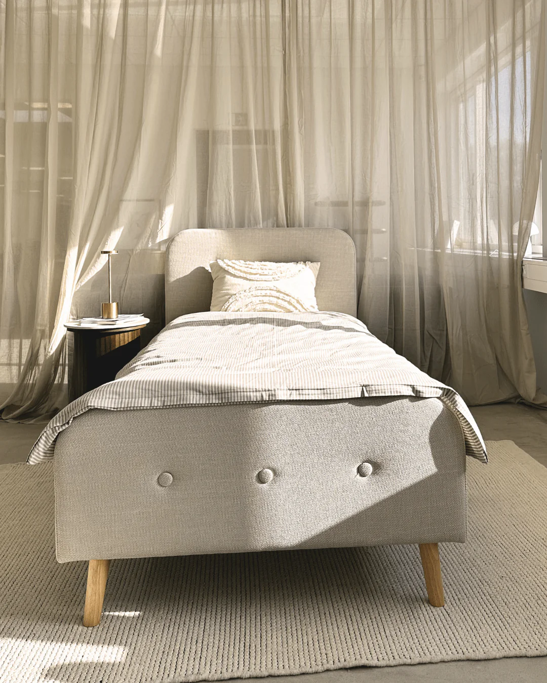 Lit Christian en beige 90x200 cm incl. lattes de lit et matelas - Image 3