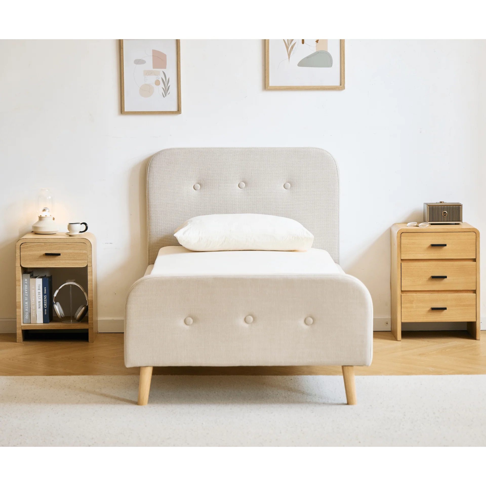 Lit Christian en beige 90x200 cm incl. lattes de lit et matelas - Image 6