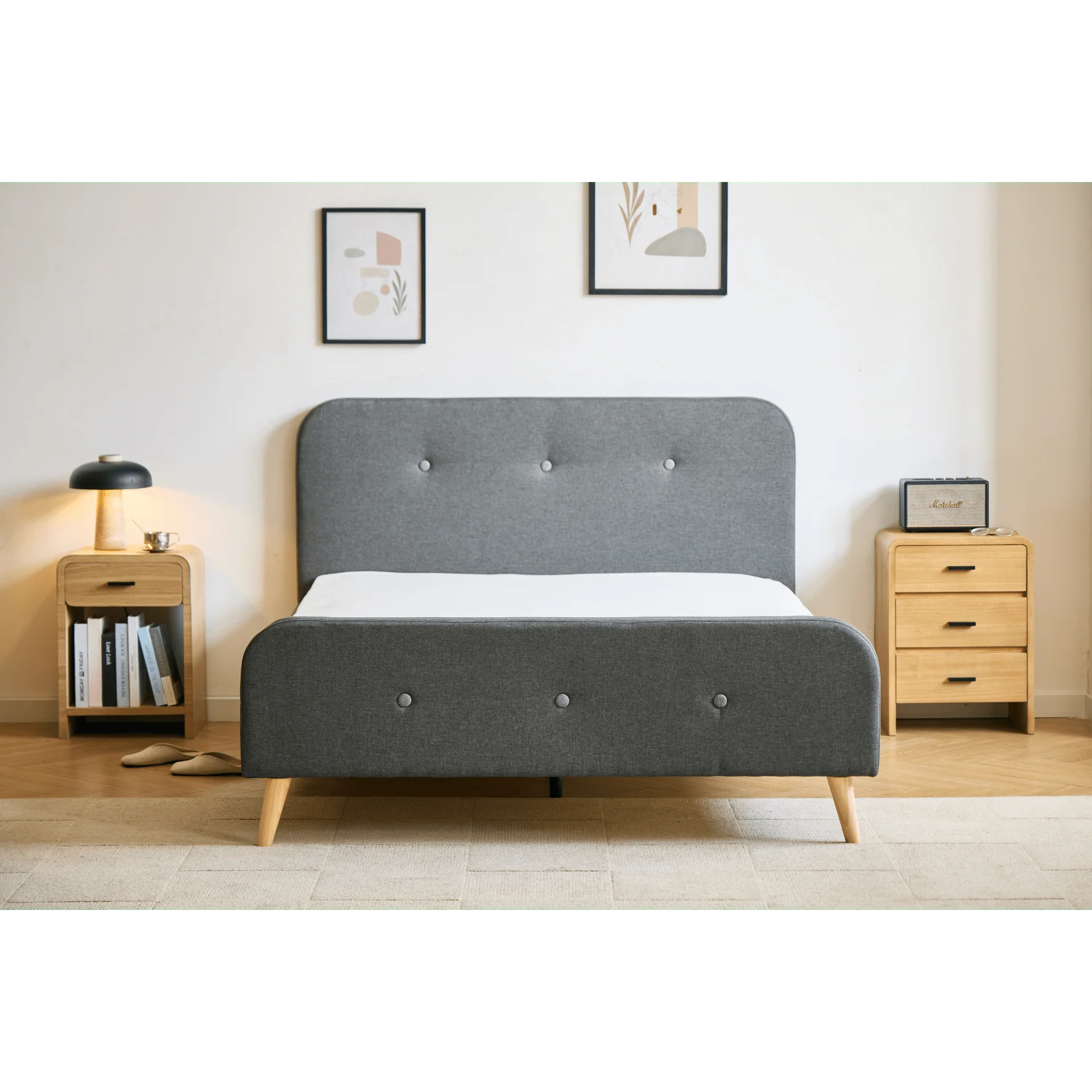 Lit Christian en gris 140x200 cm incl. lattes de lit et matelas - Image 5