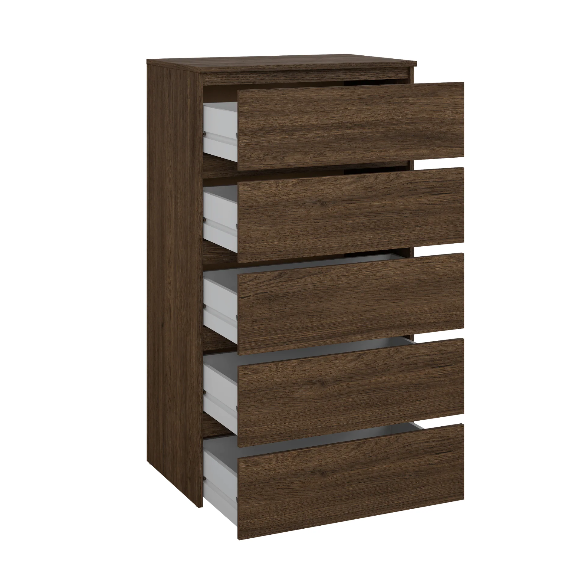 Maise commode H:114 x L:65 x P:41 cm avec 5 tiroirs en aspect chêne fumé - Image 3