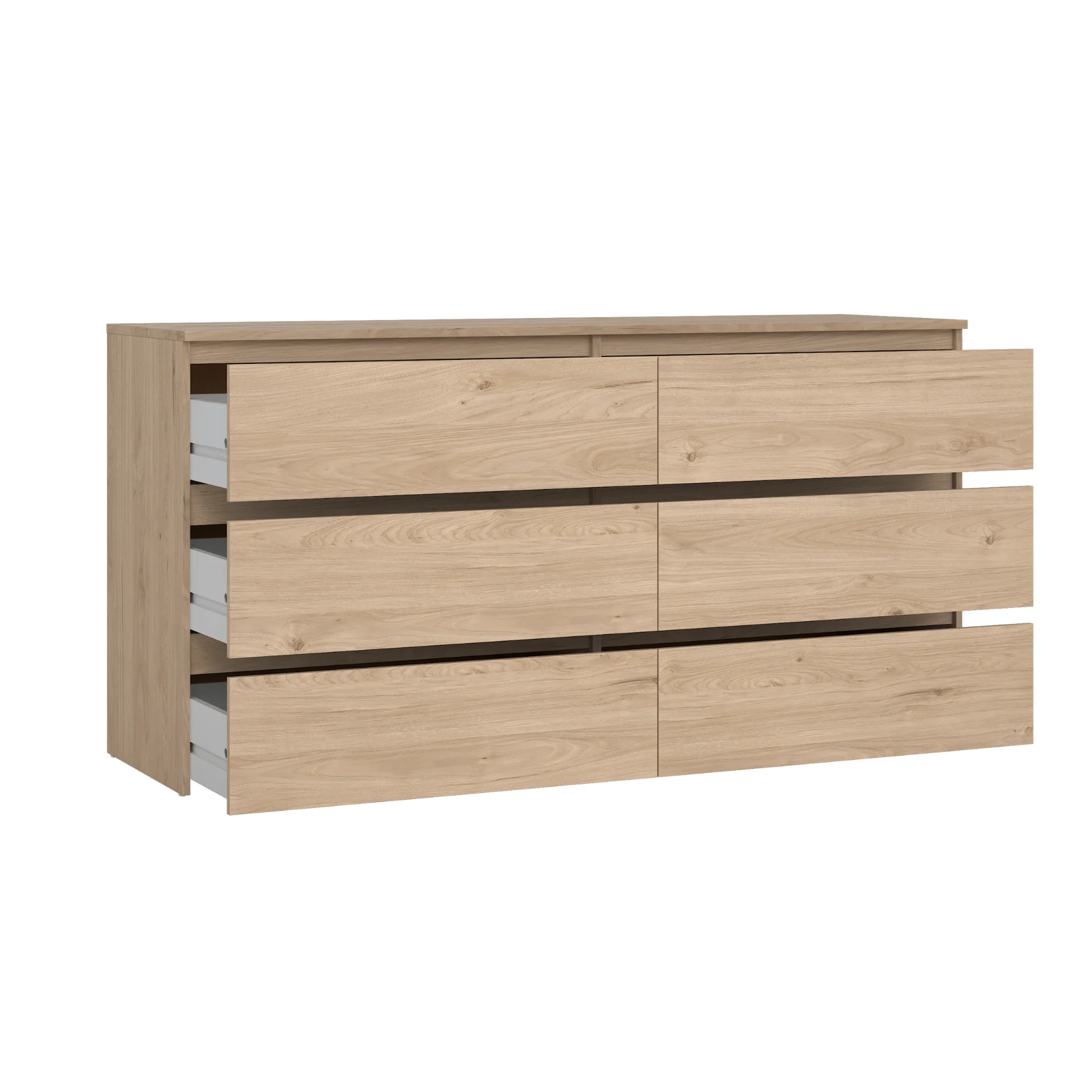 Maise commode H:70 x L:138 x L:41 cm avec 6 tiroirs en aspect chêne - Image 4