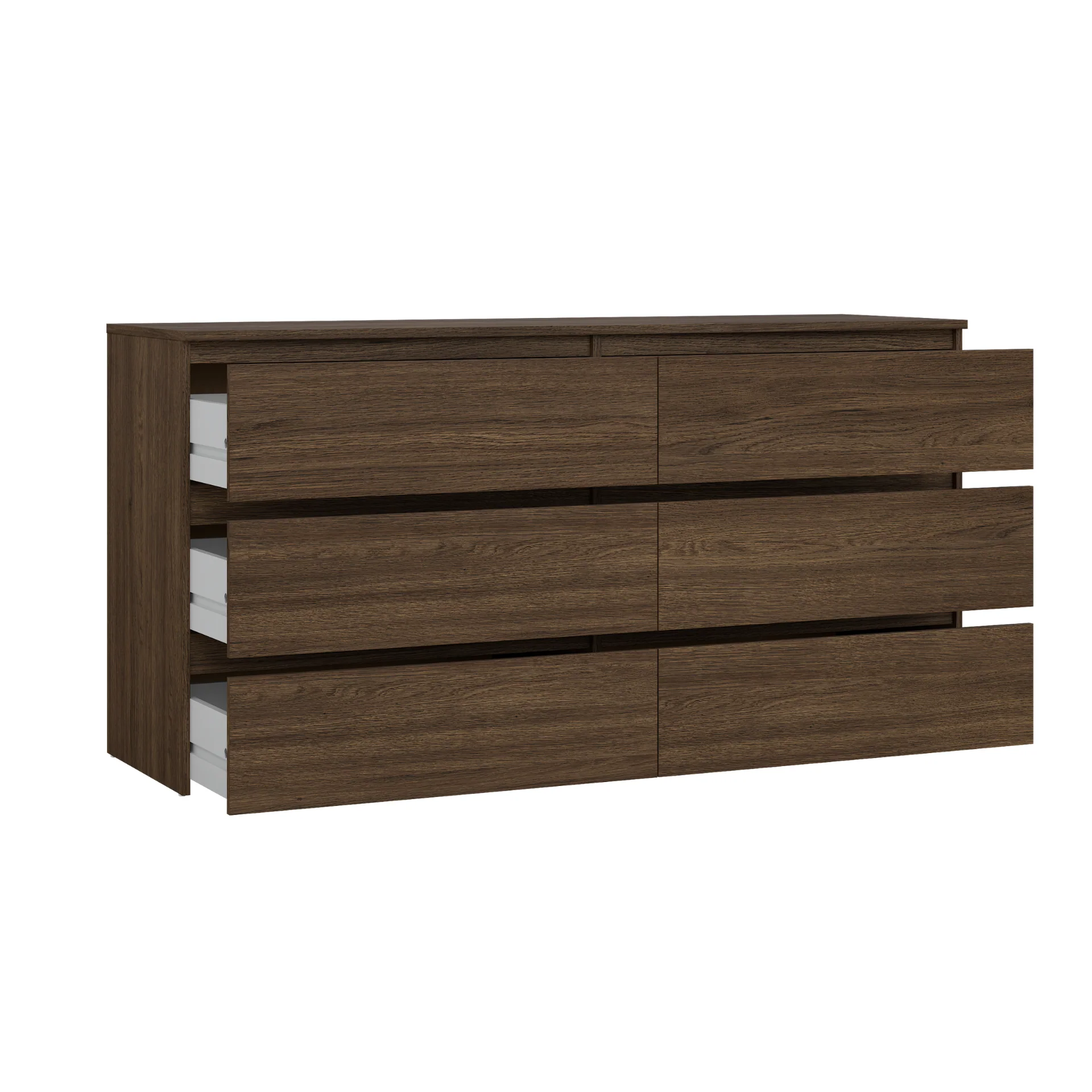 Maise commode H:70 x L:138 x L:41 cm avec 6 tiroirs en aspect chêne fumé - Image 3