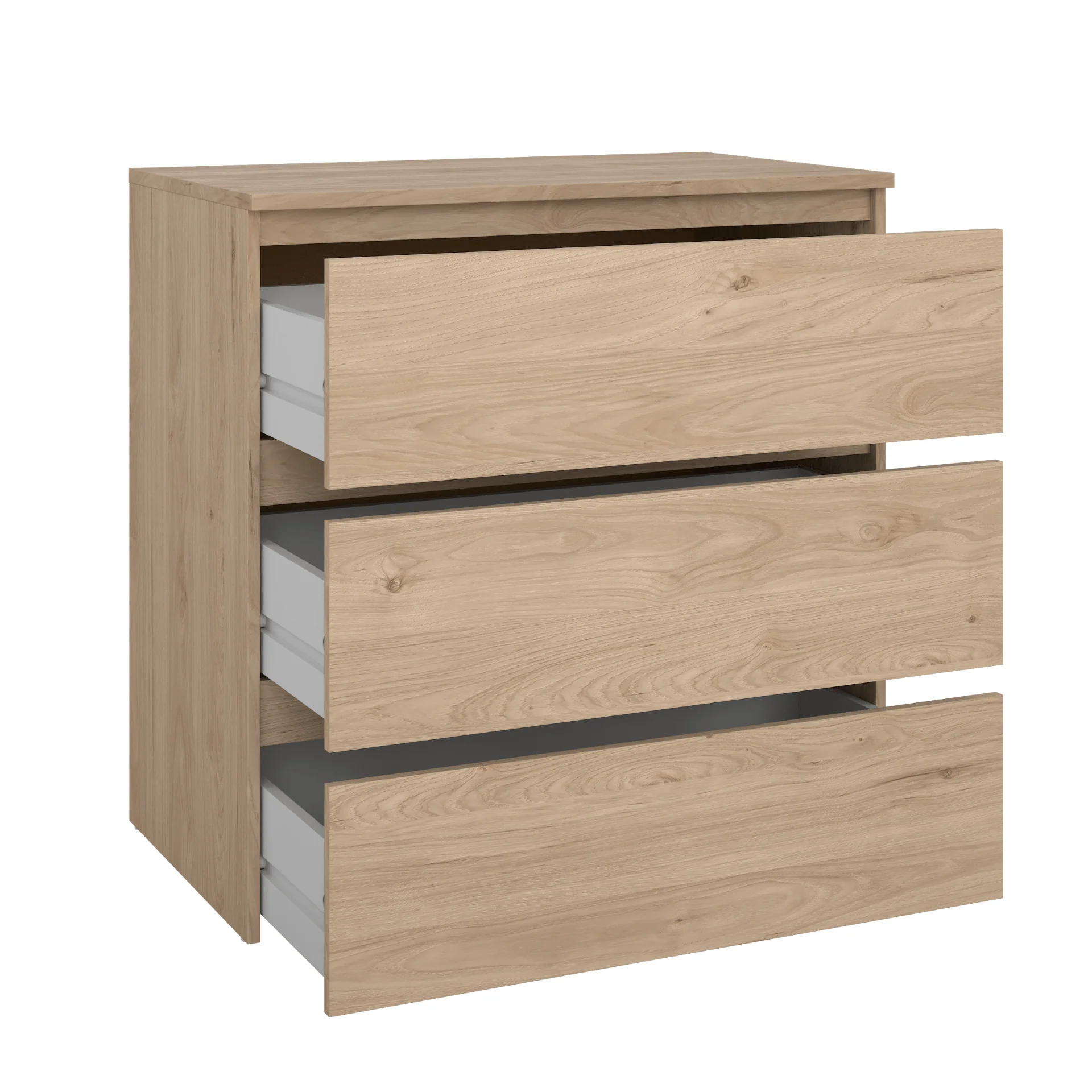Maise commode H:70 x L:70 x P:41 cm avec 3 tiroirs en aspect chêne - Image 3