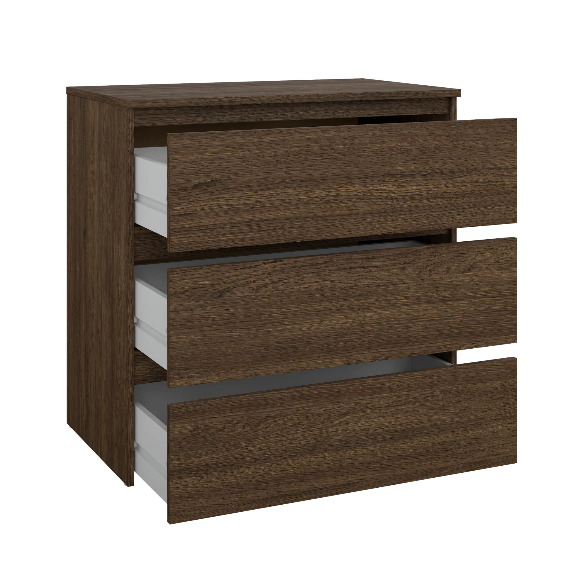 Maise commode H:70 x L:70 x P:41 cm avec 3 tiroirs en aspect chêne fumé - Image 3