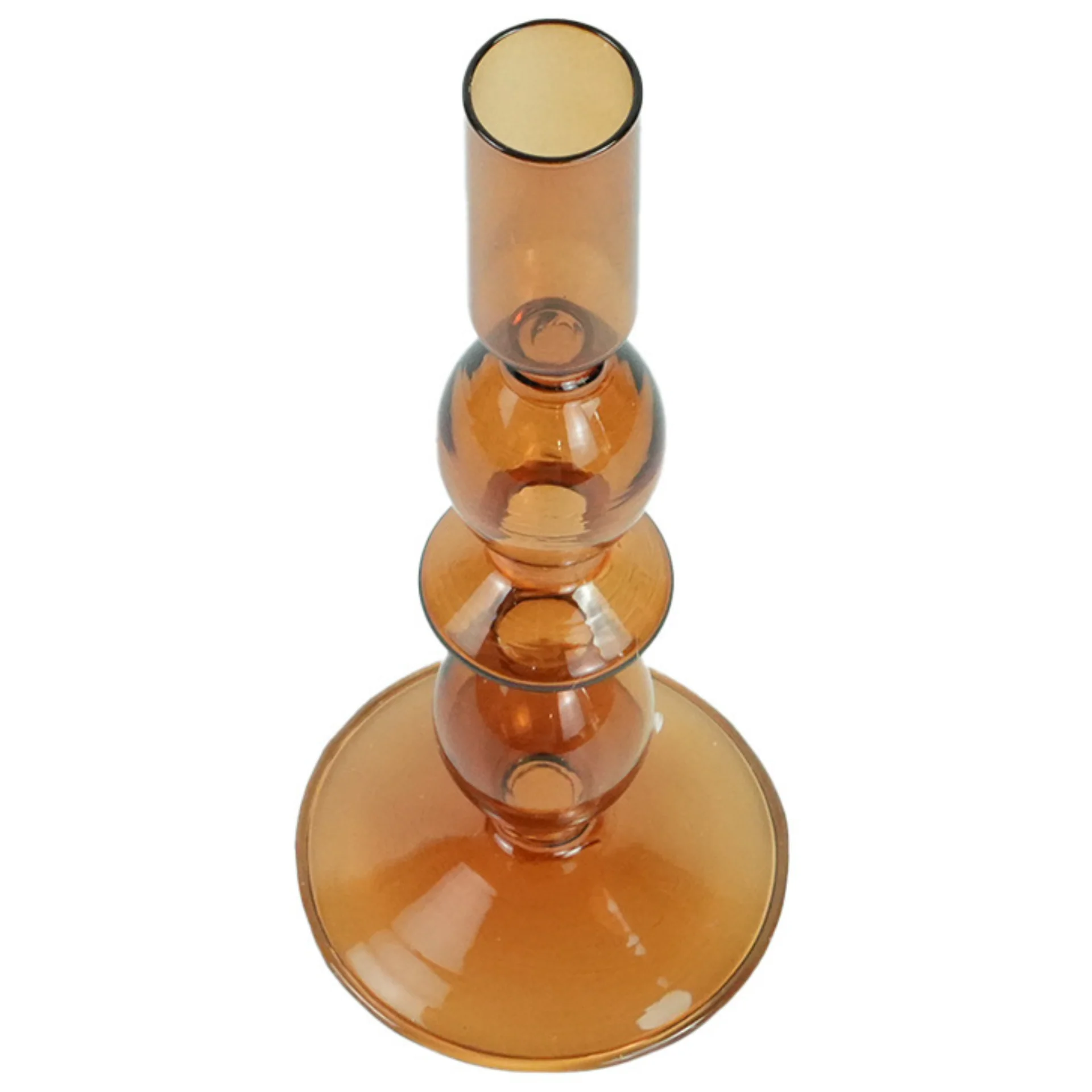 Cora porte-bougie en verre ambre 20 cm - Image 2