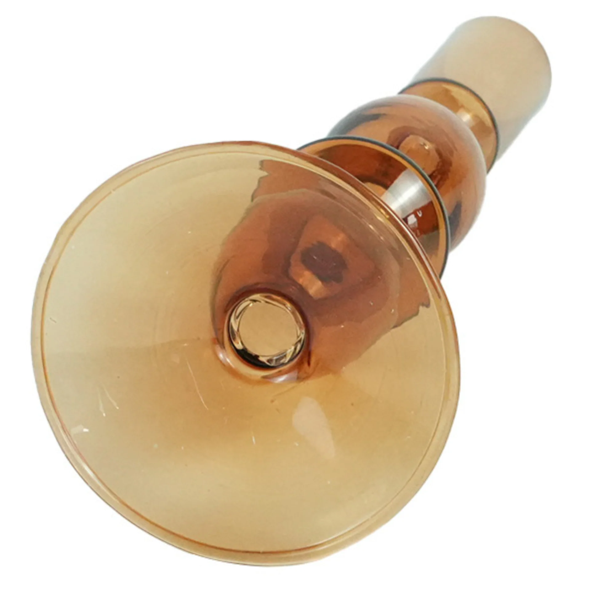 Cora porte-bougie en verre ambre 20 cm - Image 4