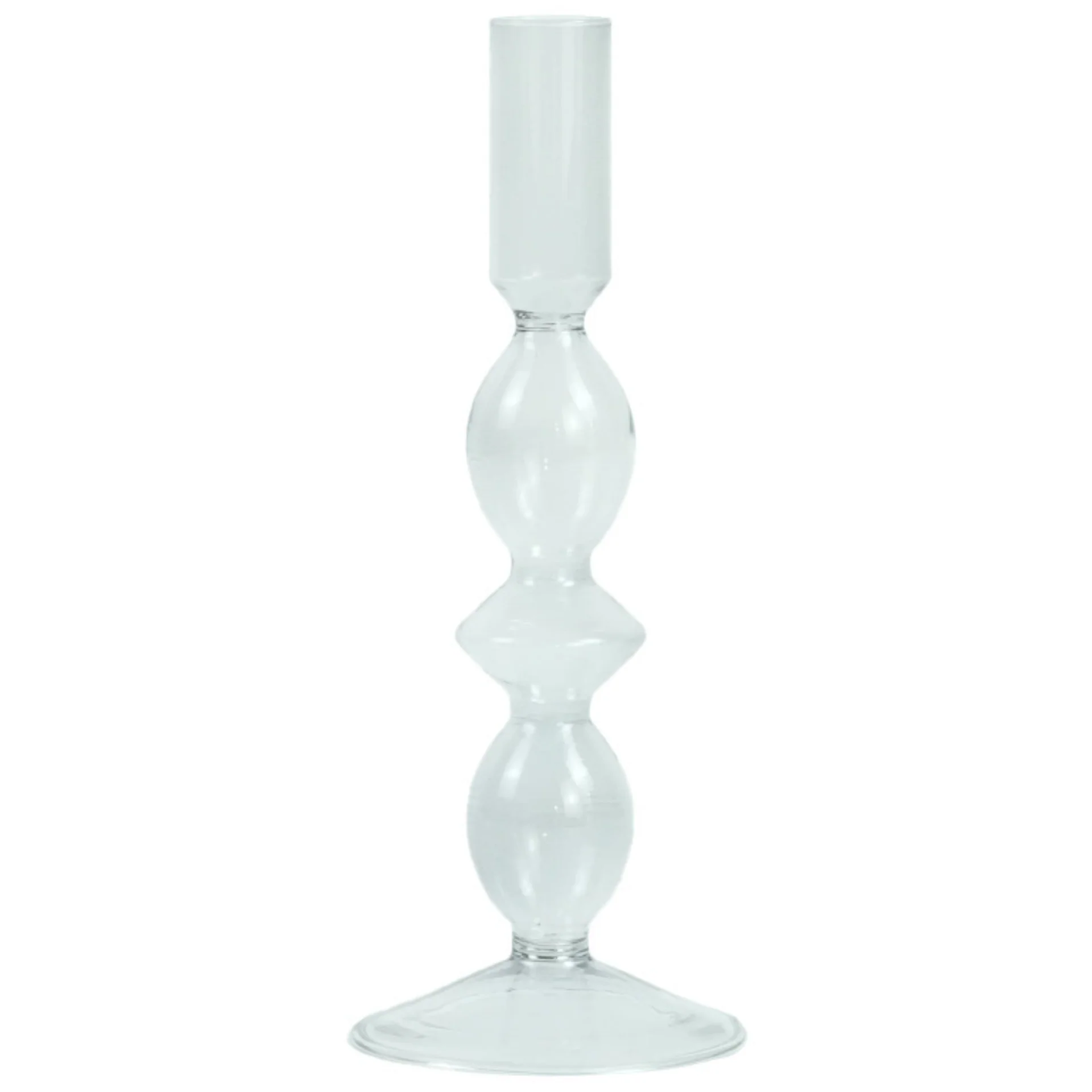 Cora porte-bougie en verre gris 20 cm