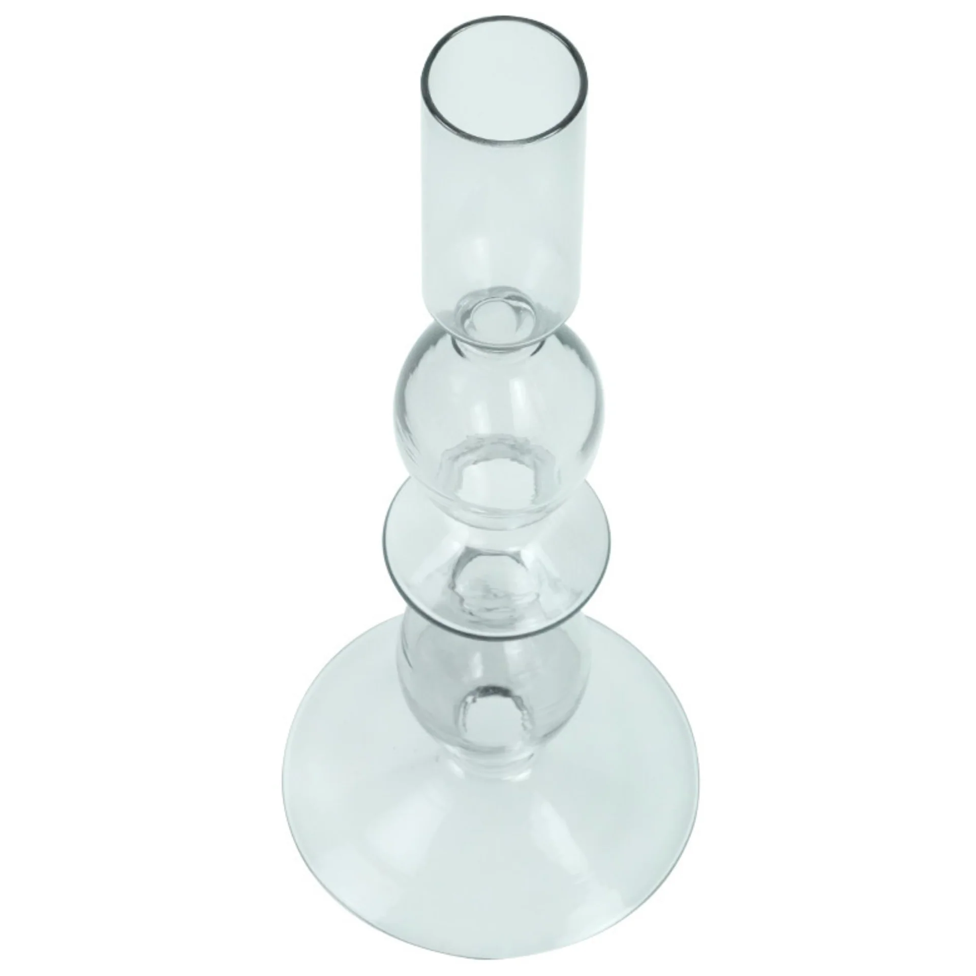 Cora porte-bougie en verre gris 20 cm - Image 2