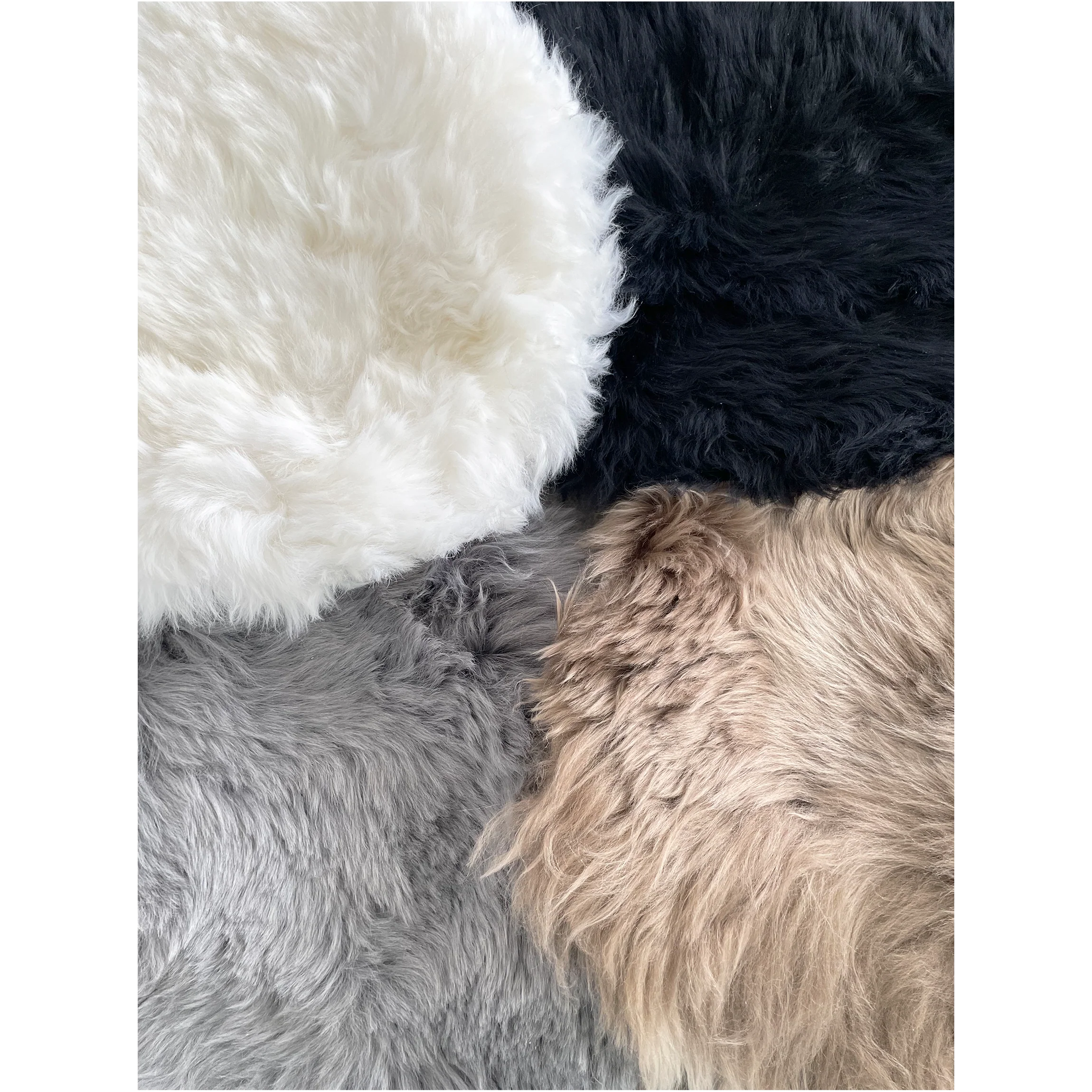 Coussin en peau de mouton véritable - Beige Ø40 cm - Image 3