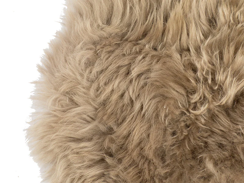 Coussin en peau de mouton véritable - Beige Ø40 cm - Image 4