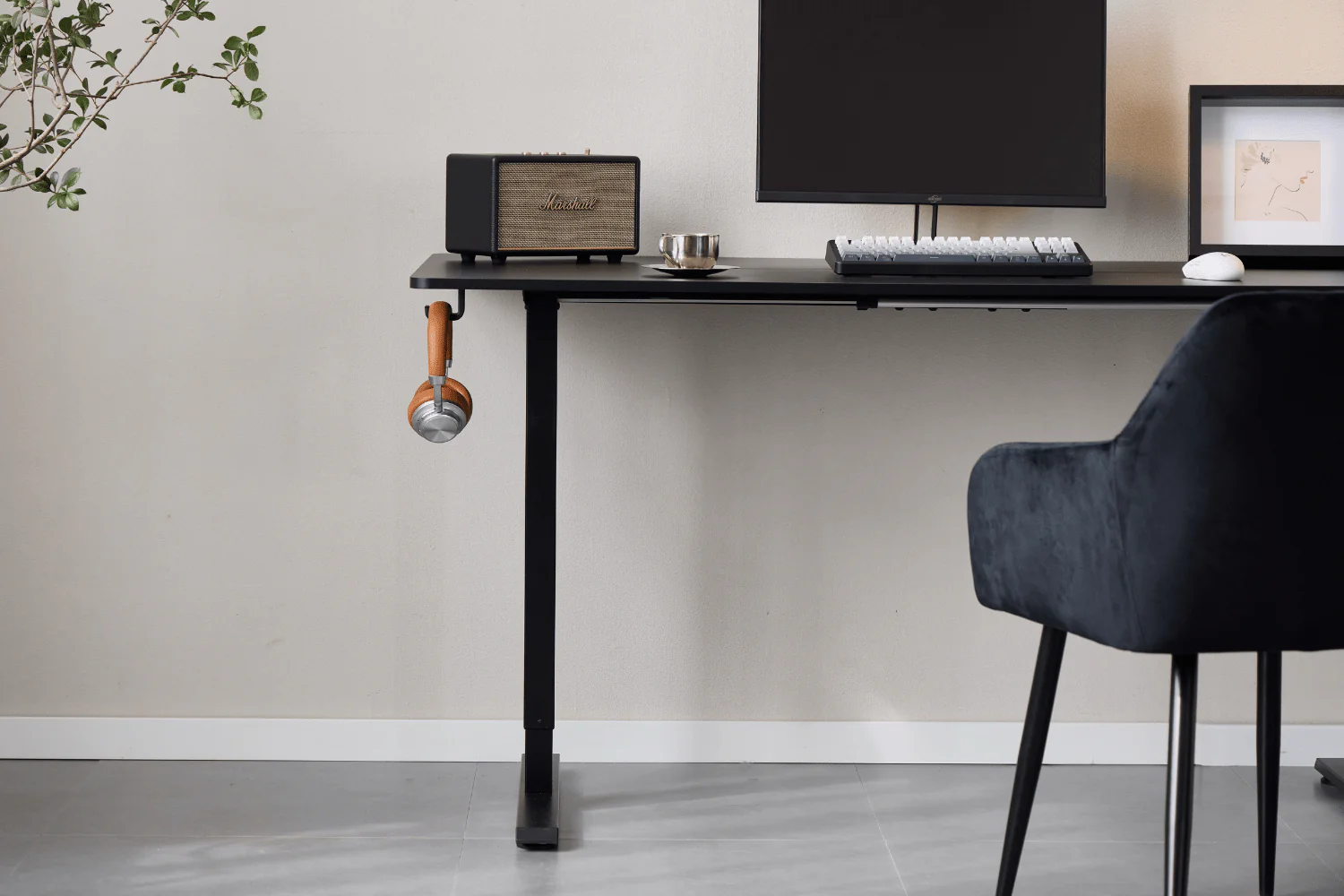 Damian bureau réglable en hauteur bureau 115x60 cm en noir - Image 3