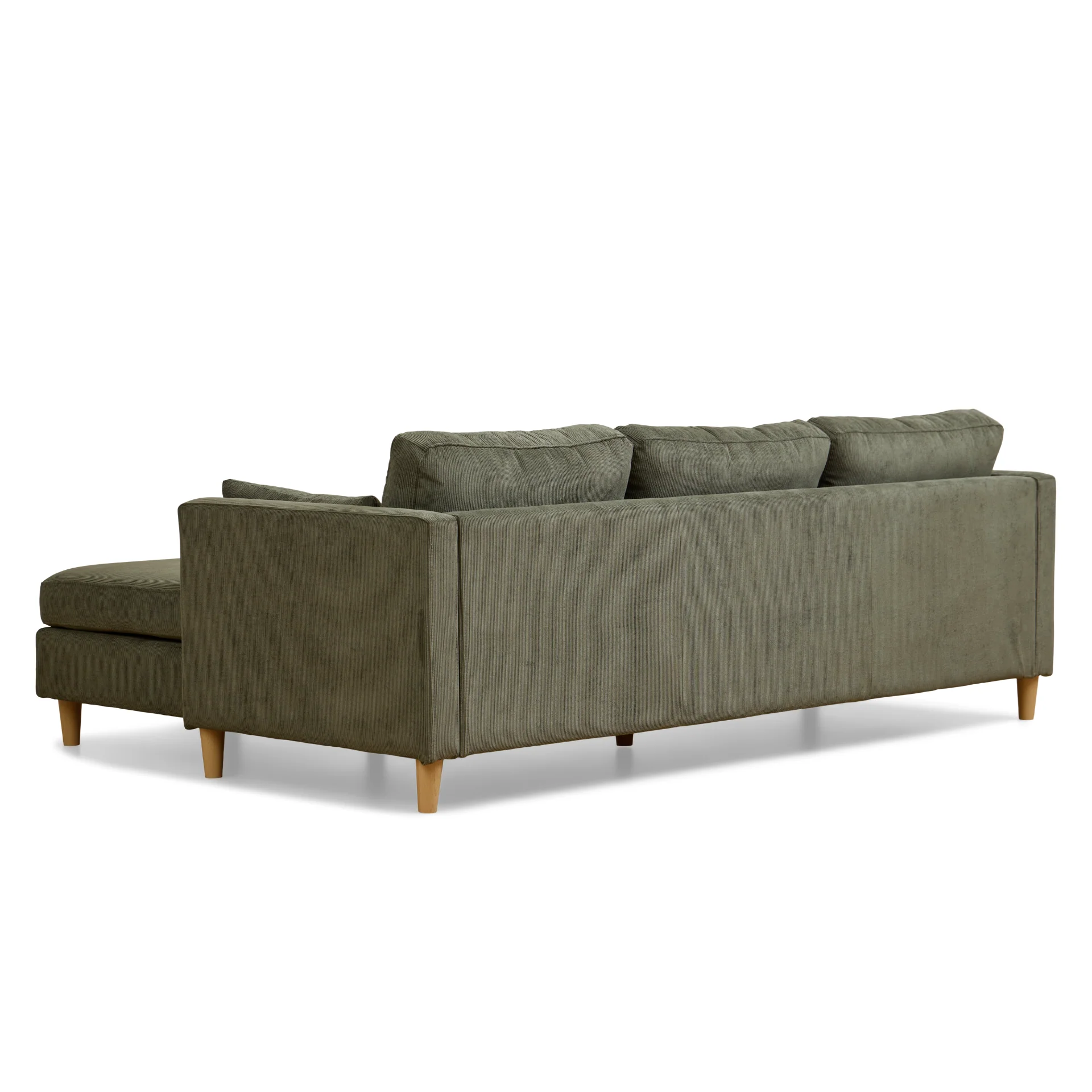 Ellis - Canapé avec méridienne réversible droite ou gauche en velours vert - L : 215 x P : 82 x H : 78 cm - Image 7