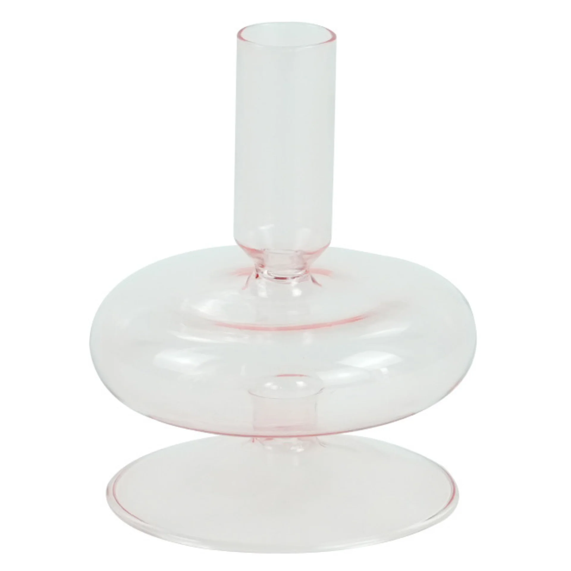 Elly bougeoir en verre rose 12 cm - Image 3