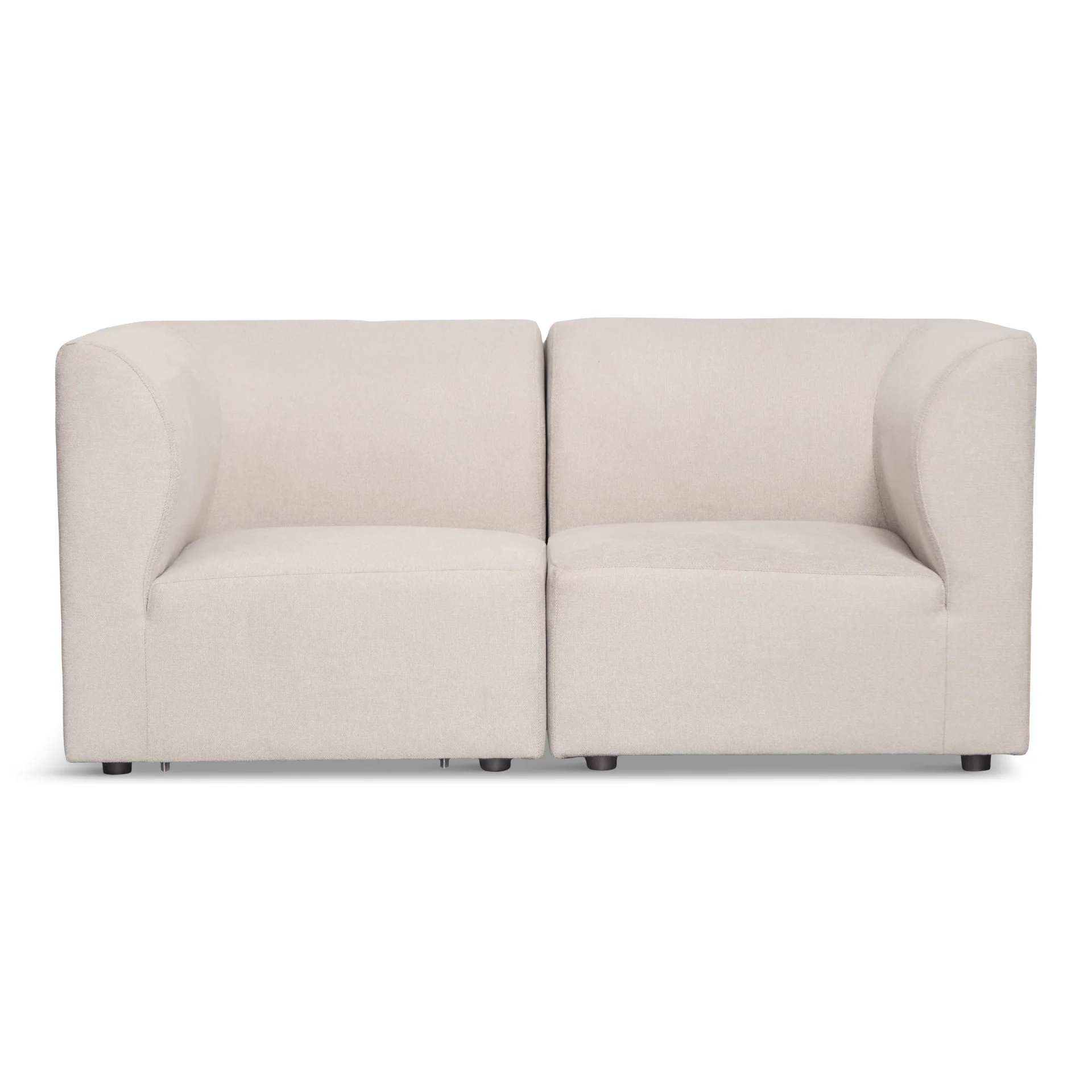 Emilia canapé modulaire en beige 2 modules L : 158 x P : 79 x H : 72 cm
