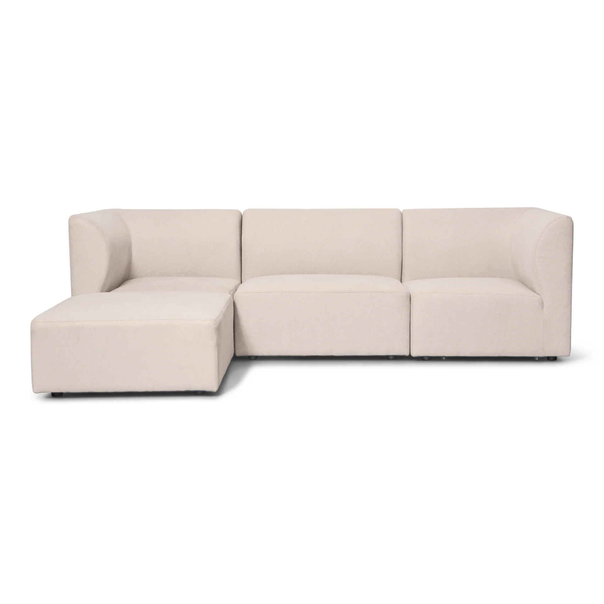 Emilia canapé modulaire en beige 3 modules avec méridienne droite et gauche L : 243 x P : 158 x H : 72 cm - Image 4