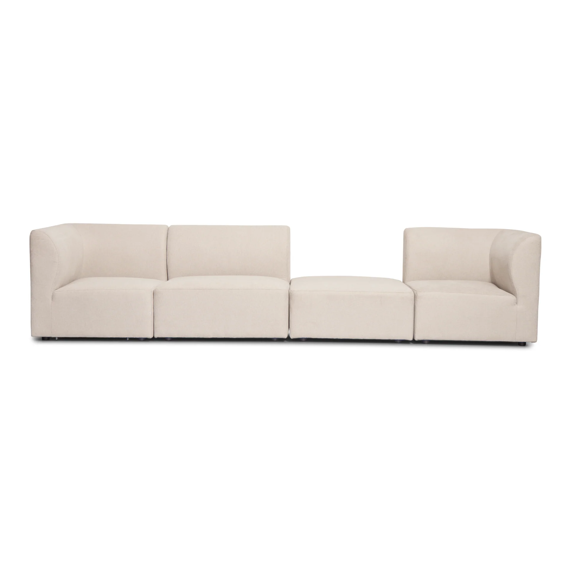 Emilia canapé modulaire en beige 3 modules avec méridienne droite et gauche L : 243 x P : 158 x H : 72 cm - Image 5