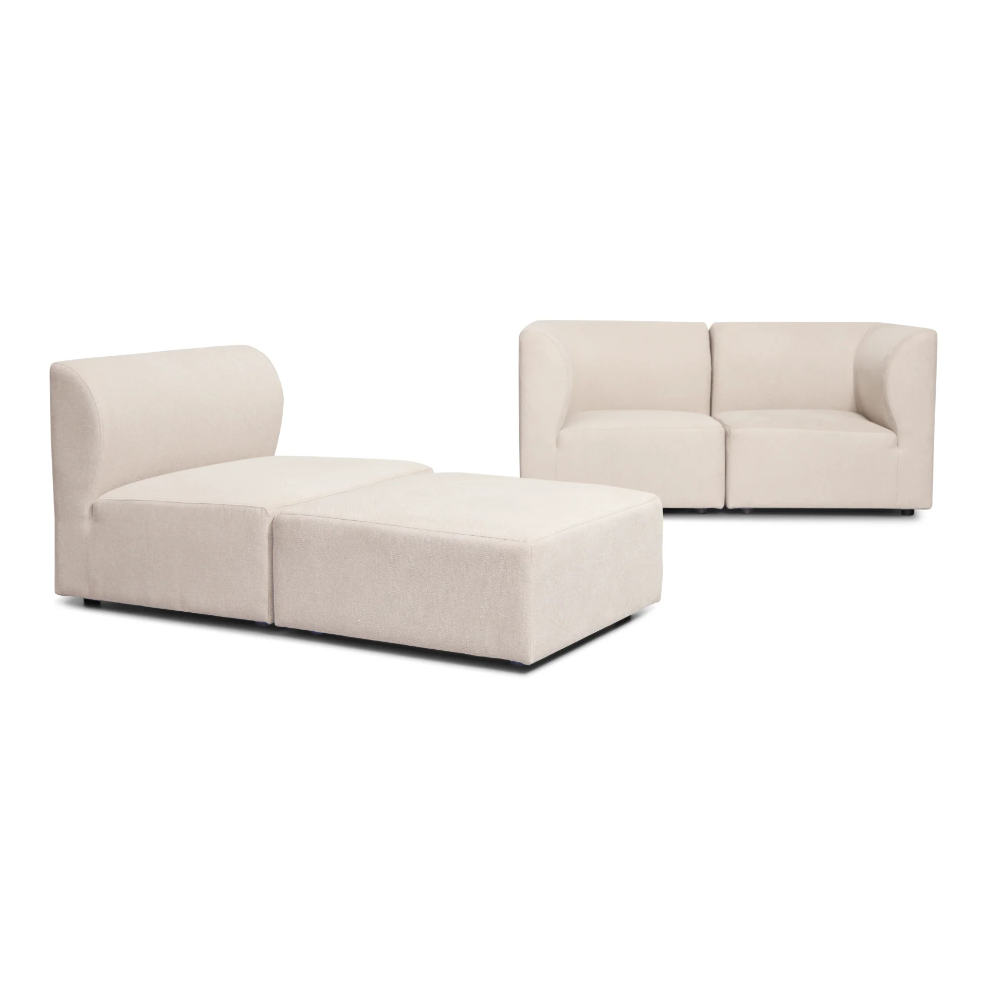 Emilia canapé modulaire en beige 3 modules avec méridienne droite et gauche L : 243 x P : 158 x H : 72 cm - Image 6