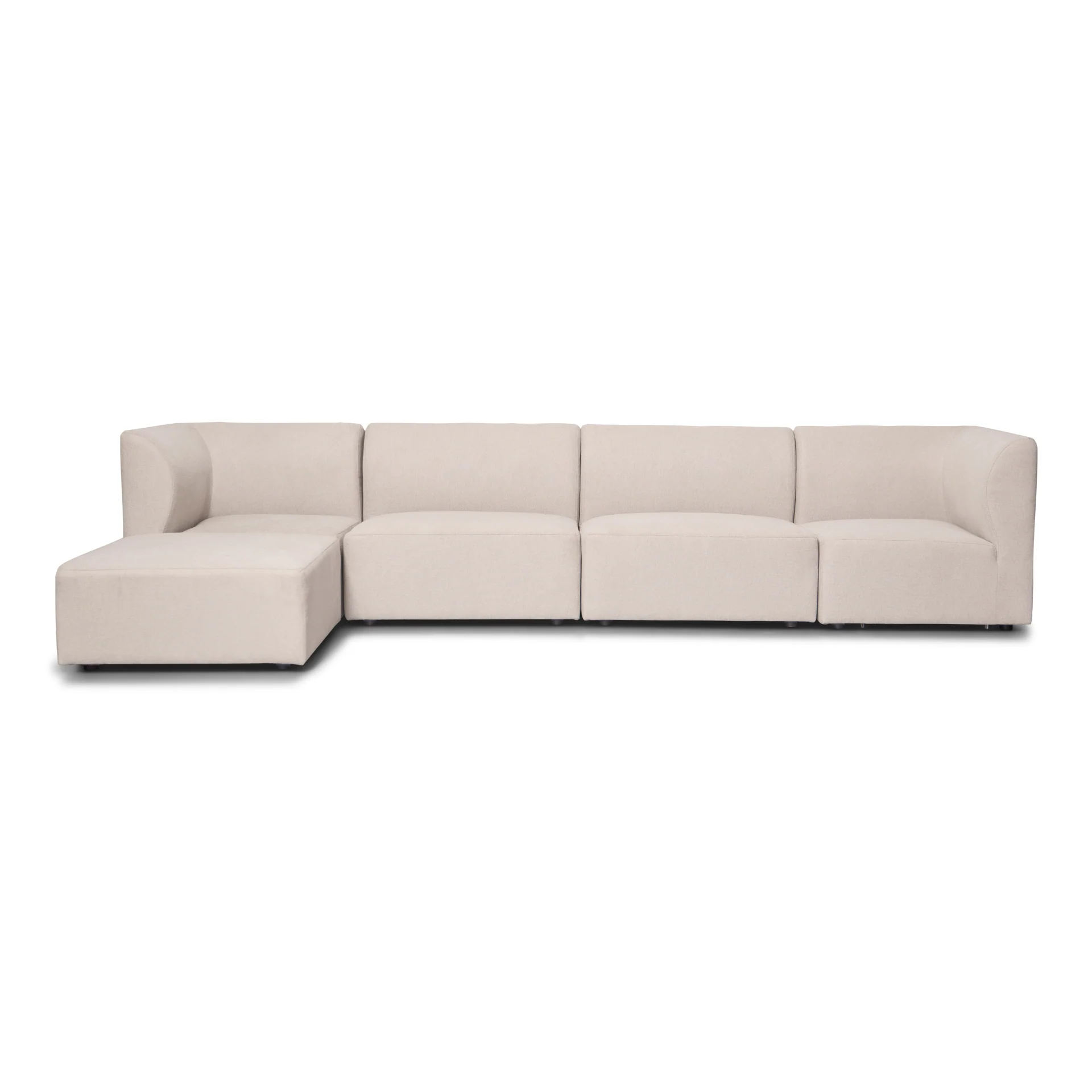 Emilia canapé modulaire en beige 4 modules avec méridienne droite et gauche L : 328 x P : 158 x H : 72 cm - Image 3