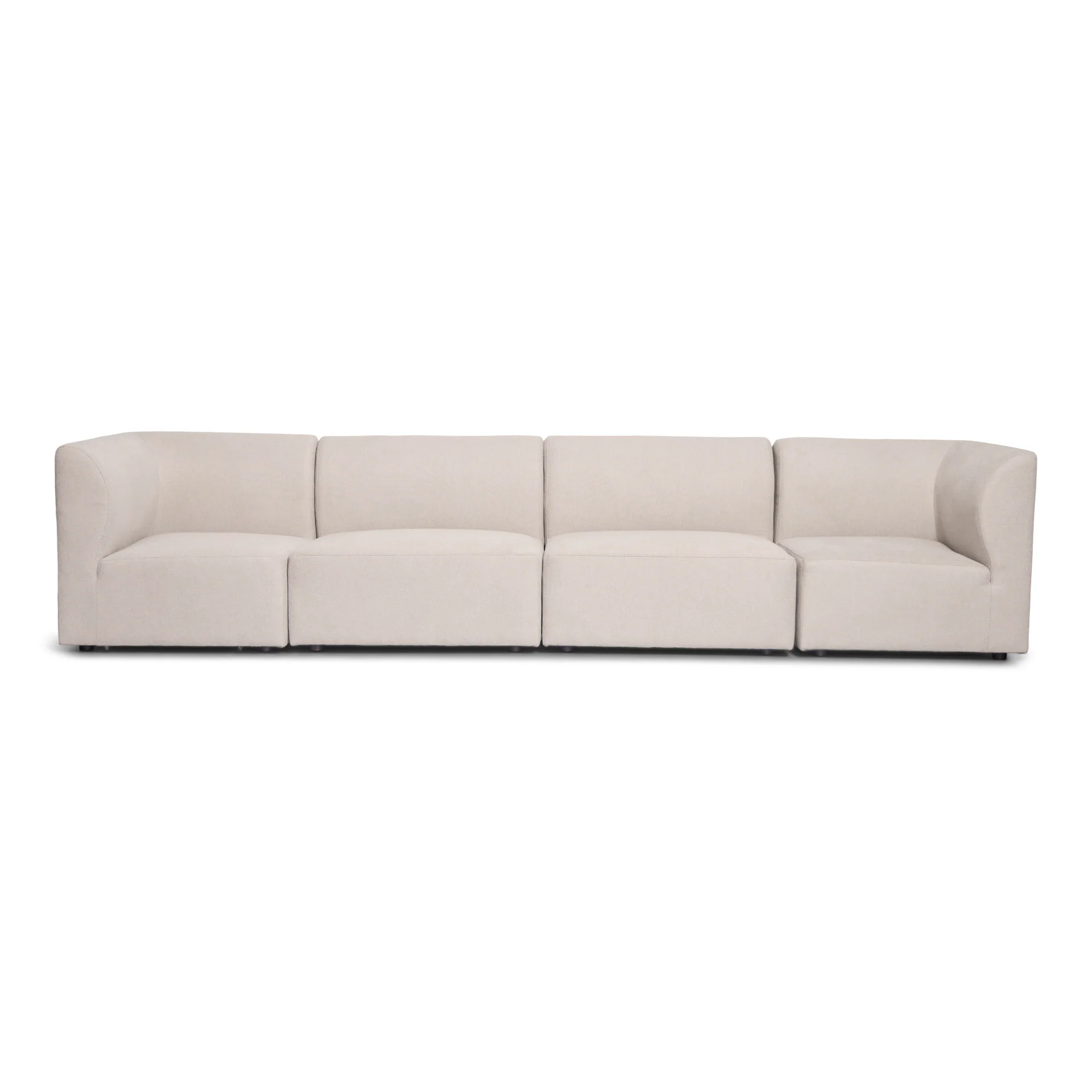 Emilia canapé modulaire en beige 4 modules L : 328 x P : 79 x H : 72 cm
