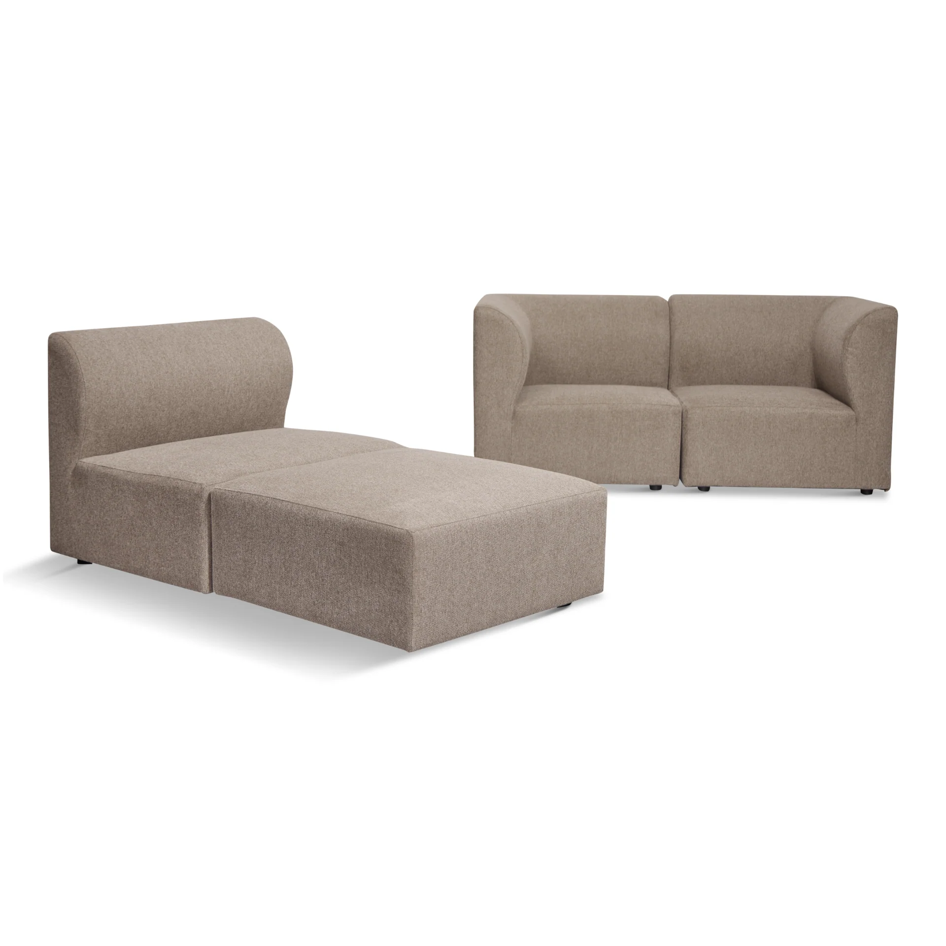 Emilia canapé modulaire en sable 3 modules avec méridienne droite et gauche L : 243 x P : 158 x H : 72 cm - Image 5