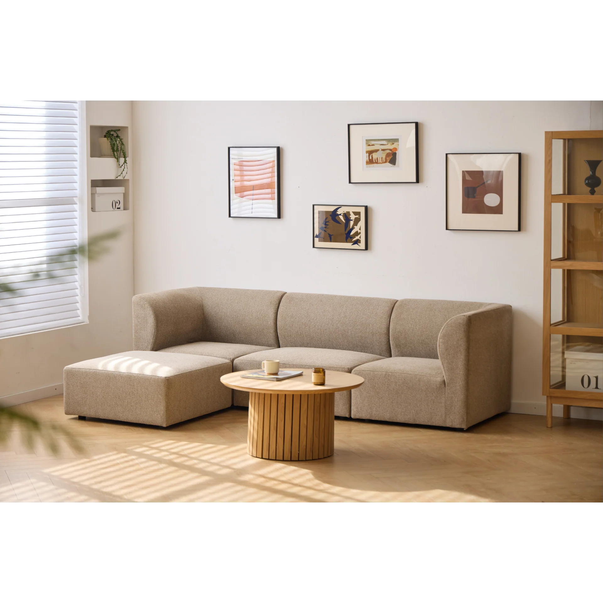 Emilia canapé modulaire en sable avec 3 modules L : 243 x P : 79 cm x H : 72 cm - Image 2