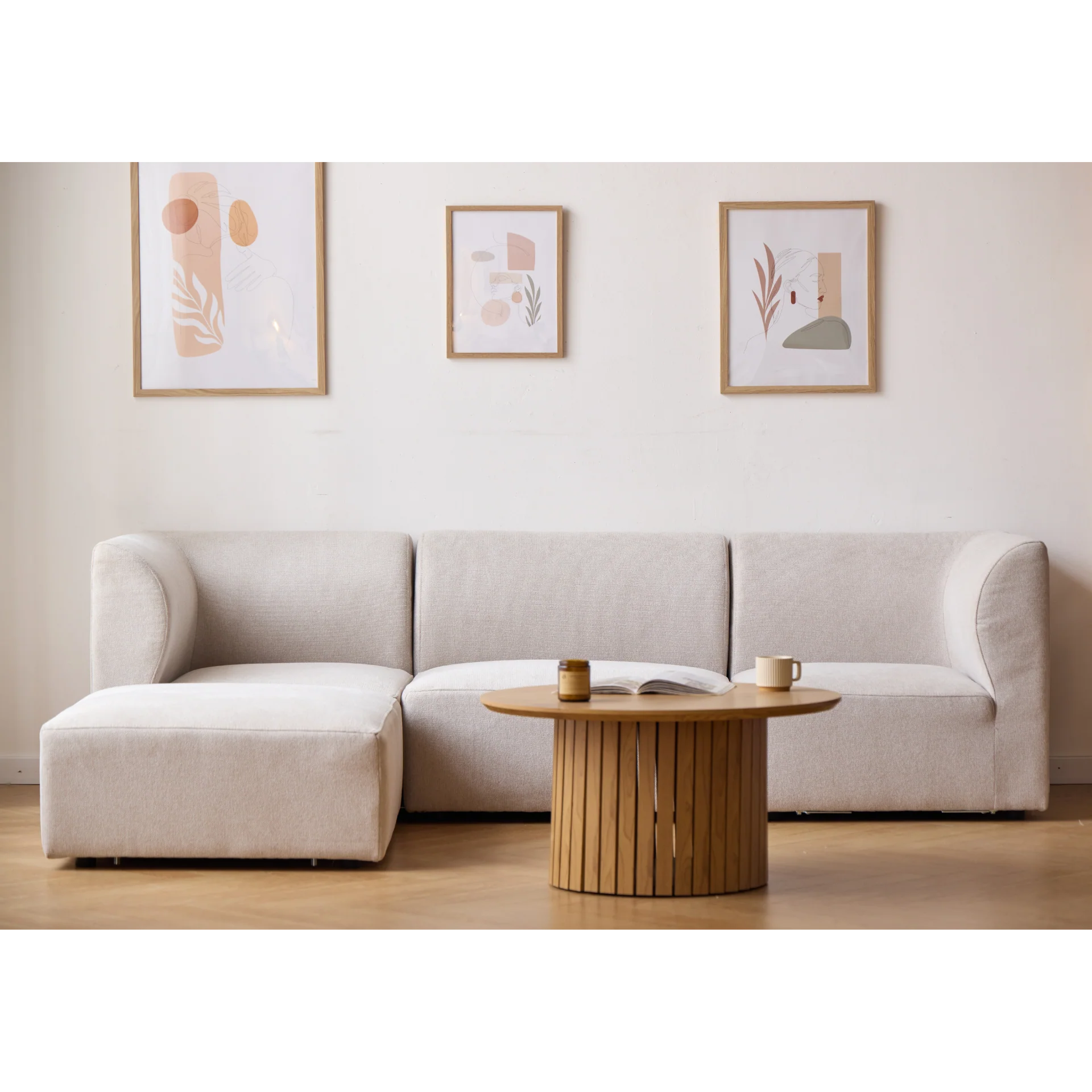 Emilia Module central en beige L : 85 x P : 79 x H : 72 cm - Image 2