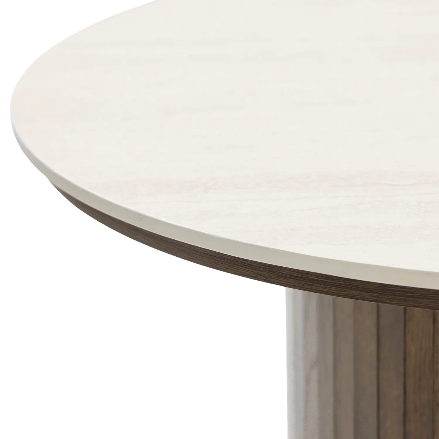 Enzo - Table basse avec plateau en pierre et pied en lamelles de chêne fumé Ø78 cm - Image 10