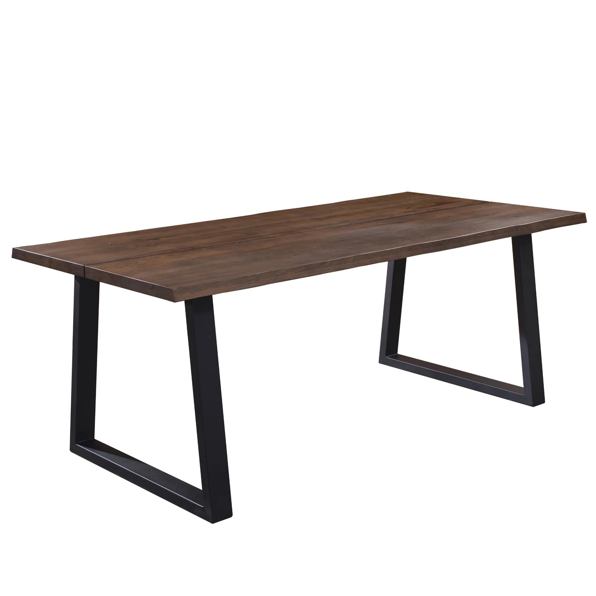 Esther - Table 200 x 95 cm finition fumée avec pieds carrés (prête pour rallonges)