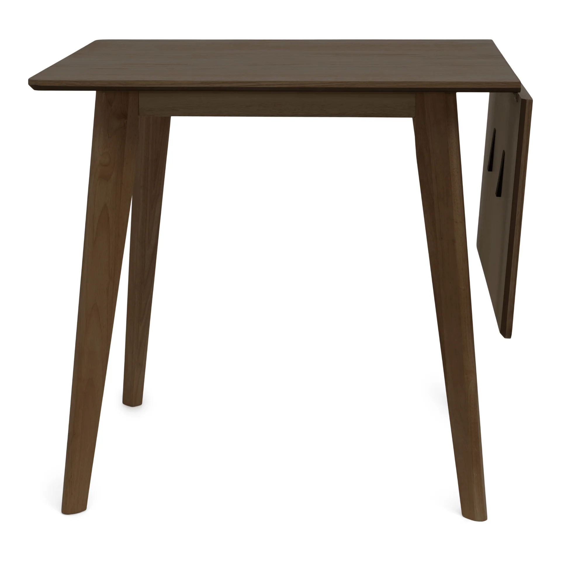 Ezra - Table de salle à manger pliante en chêne fumé avec rallonges en placage chêne laqué - 80/120 x 80 cm - Image 9