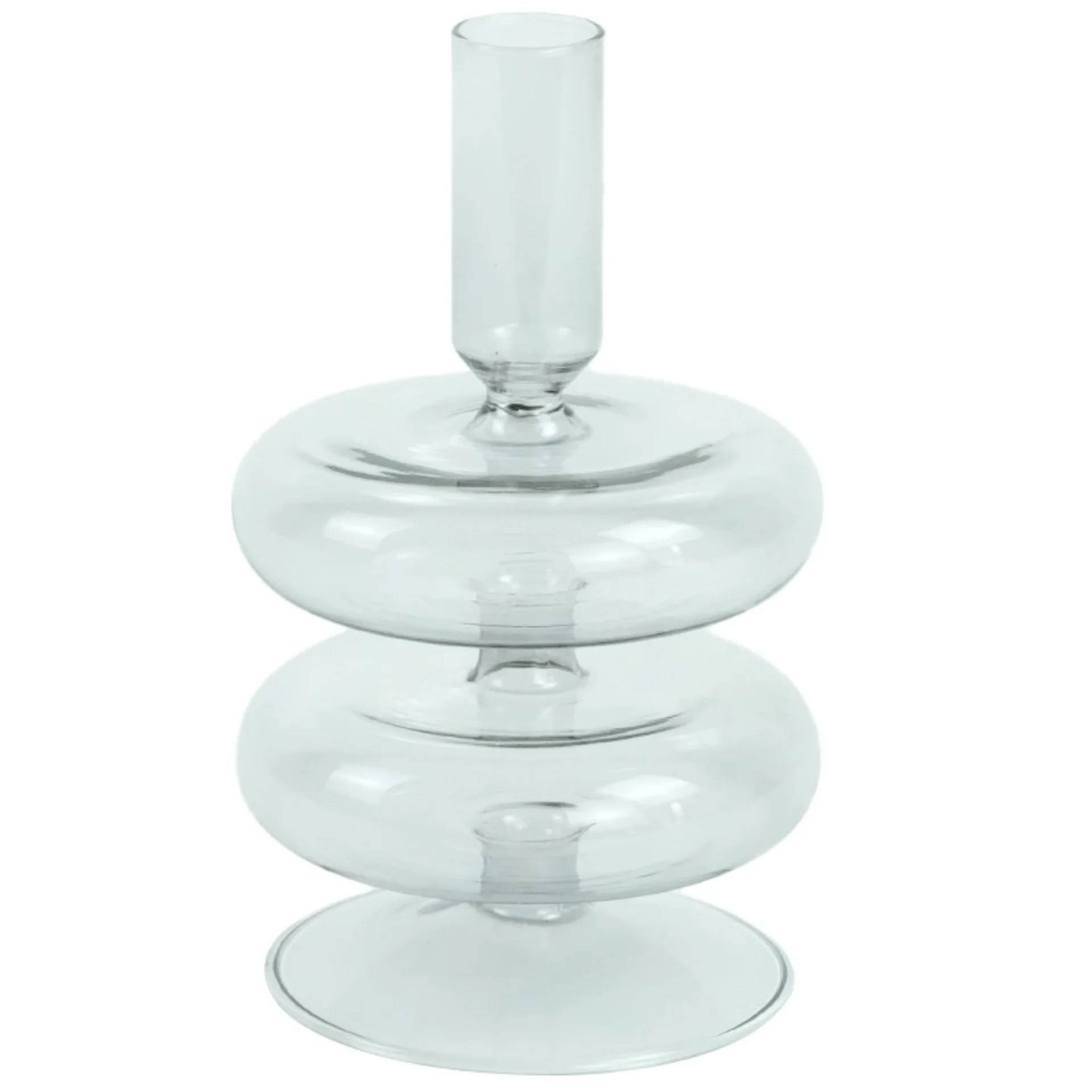 Fairy porte-bougie en verre gris 15 cm - Image 4