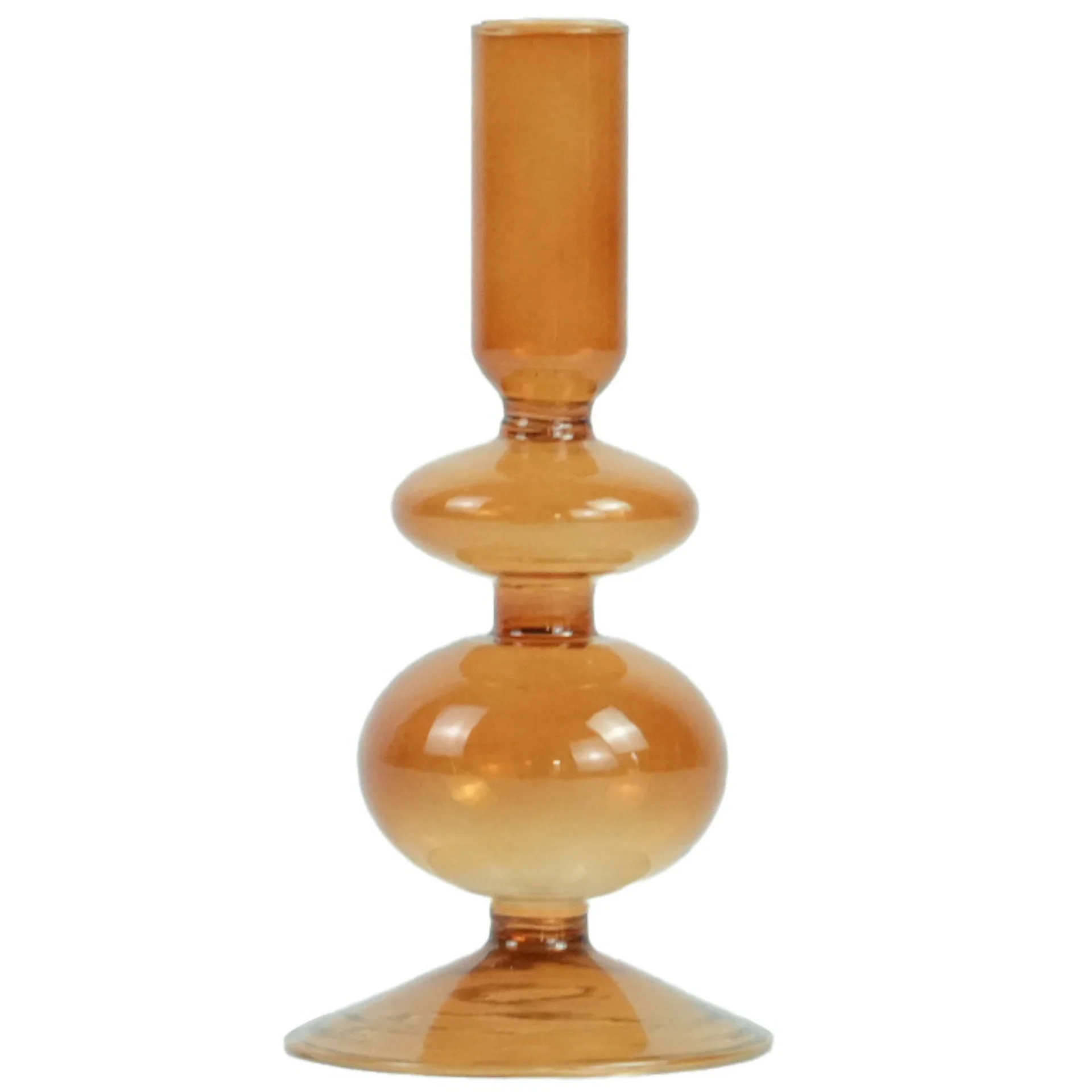 Fendi porte-bougie en verre ambre 15 cm