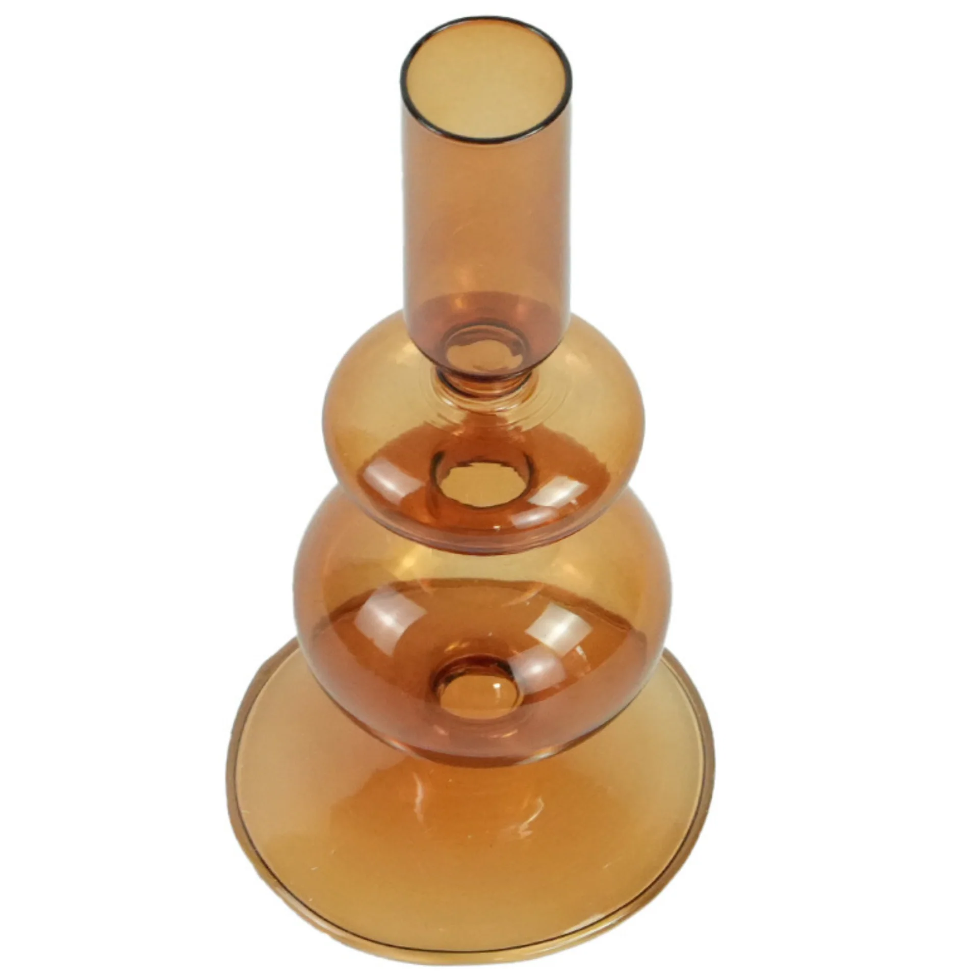 Fendi porte-bougie en verre ambre 15 cm - Image 2