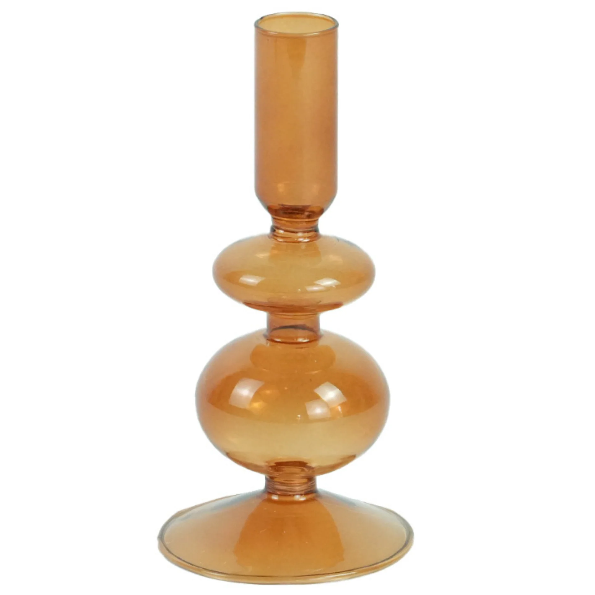 Fendi porte-bougie en verre ambre 15 cm - Image 3