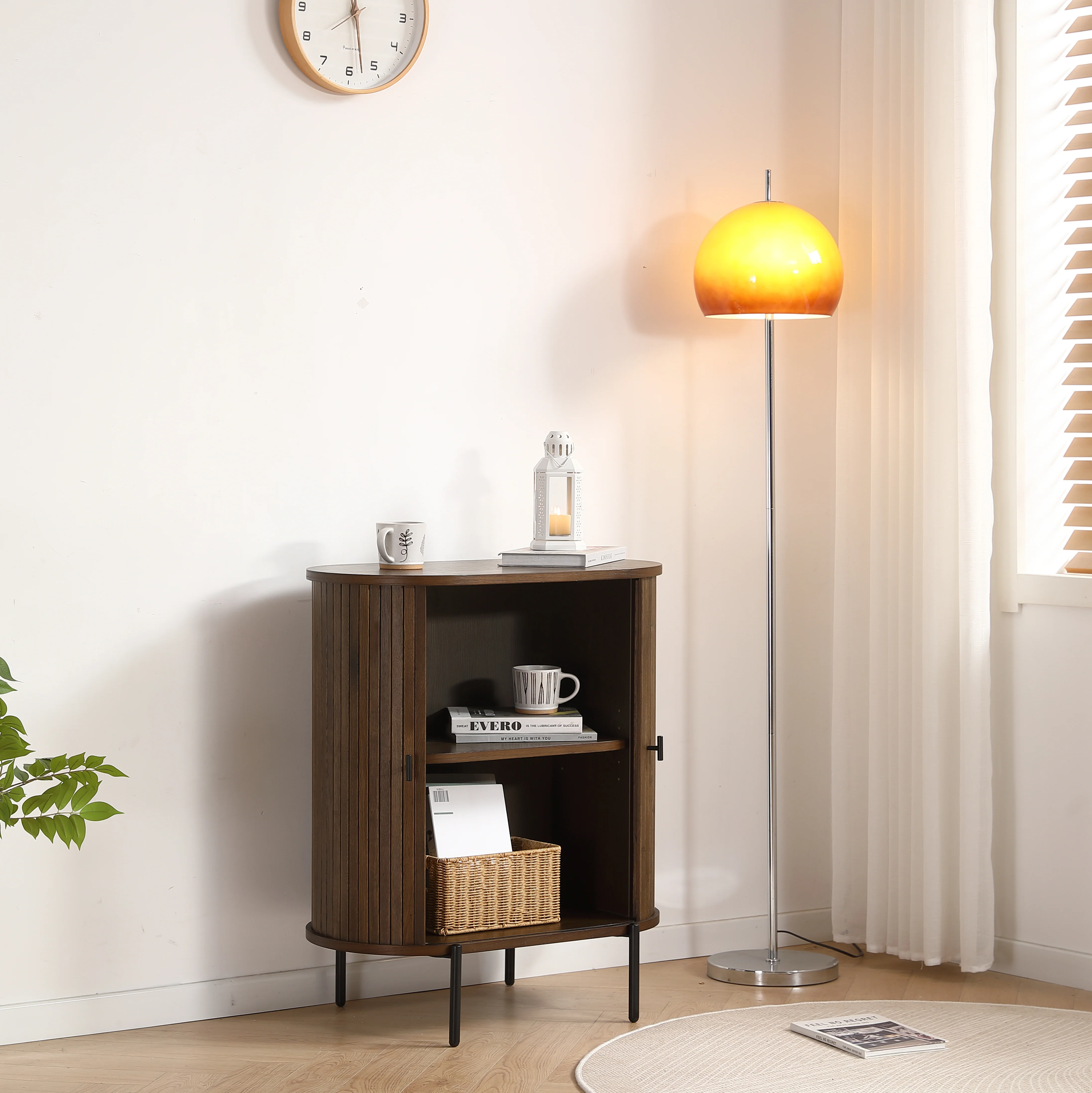 Florence - Armoire à lattes en chêne fumé 70 x 40 x 85 cm - Image 3