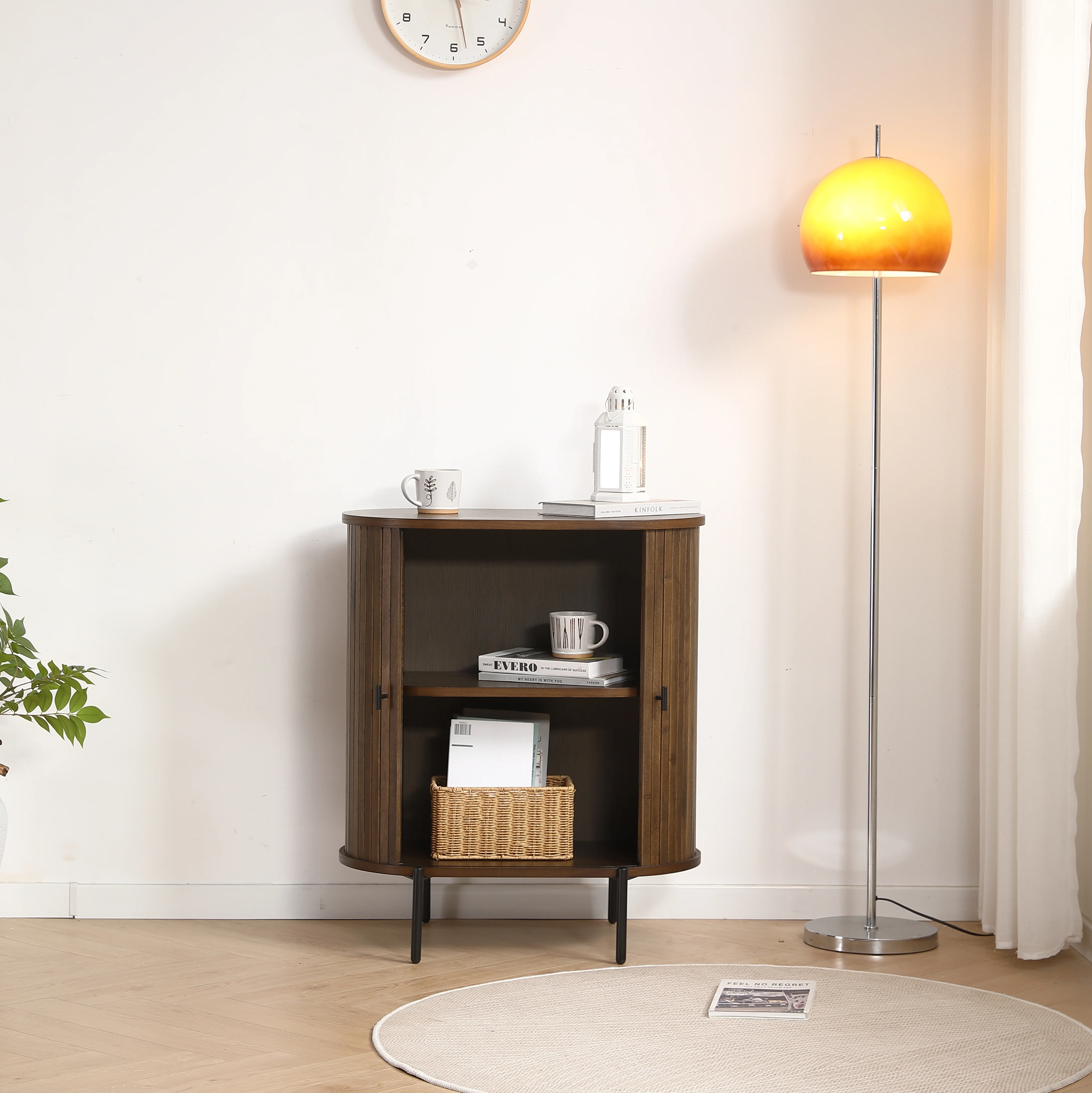 Florence - Armoire à lattes en chêne fumé 70 x 40 x 85 cm - Image 4