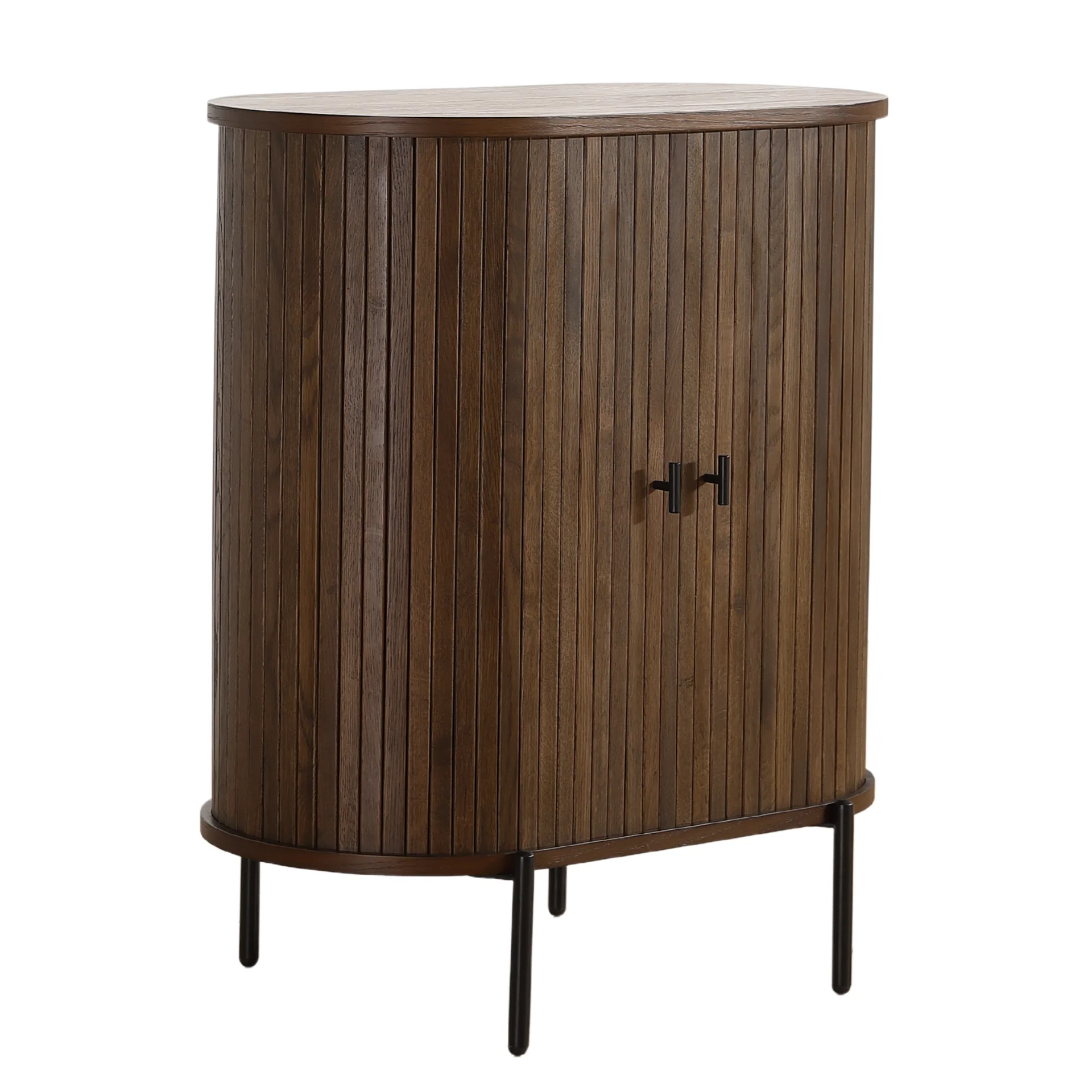 Florence - Armoire à lattes en chêne fumé 70 x 40 x 85 cm - Image 8