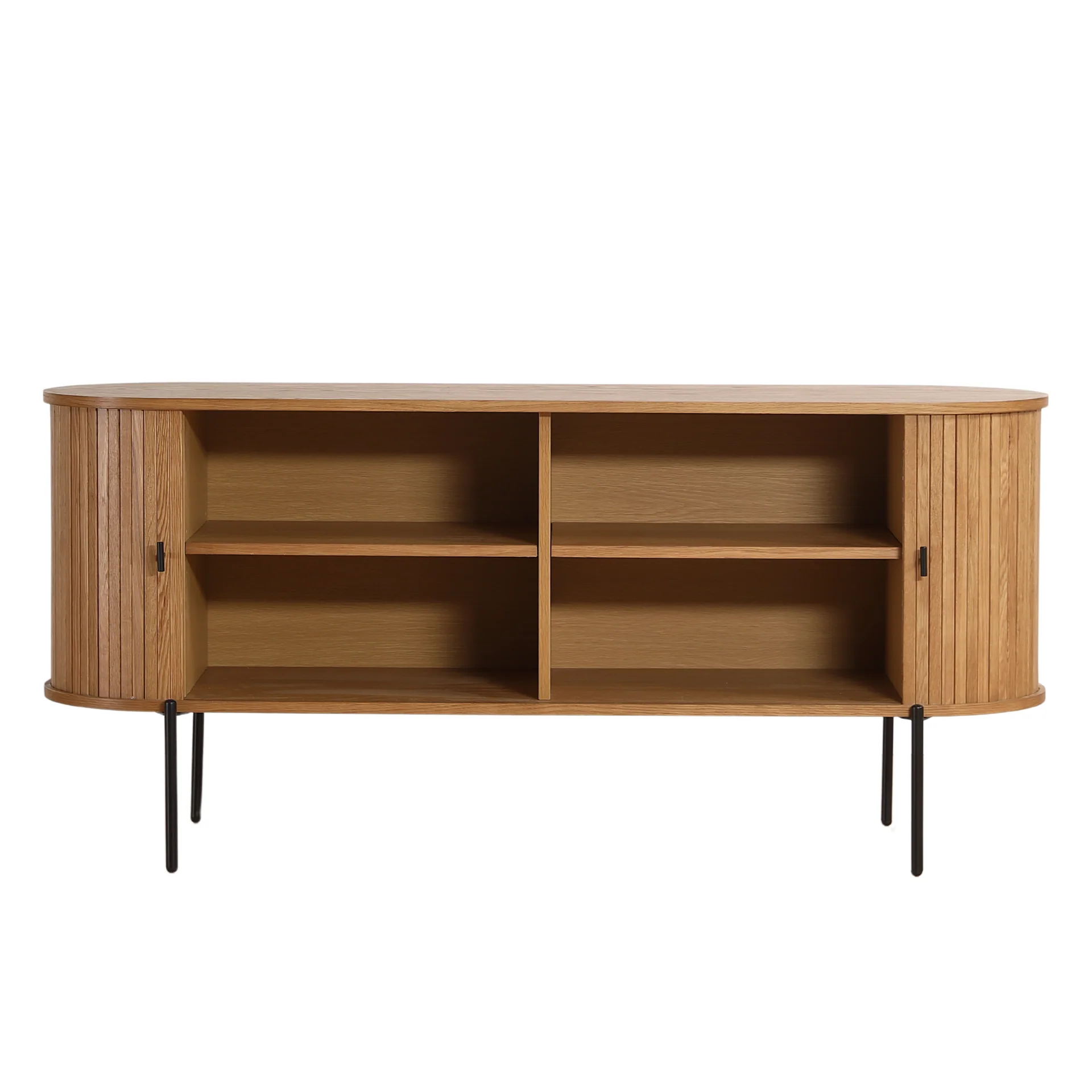 Florence - Armoire de rangement à lattes en chêne 160 x 45 x 75 cm - Image 7