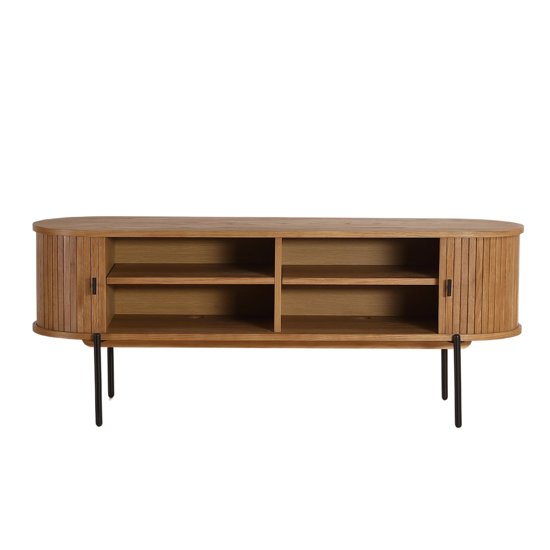 Florence - Meuble TV en chêne avec lamelles 138 x 40 x 55 cm - Image 9