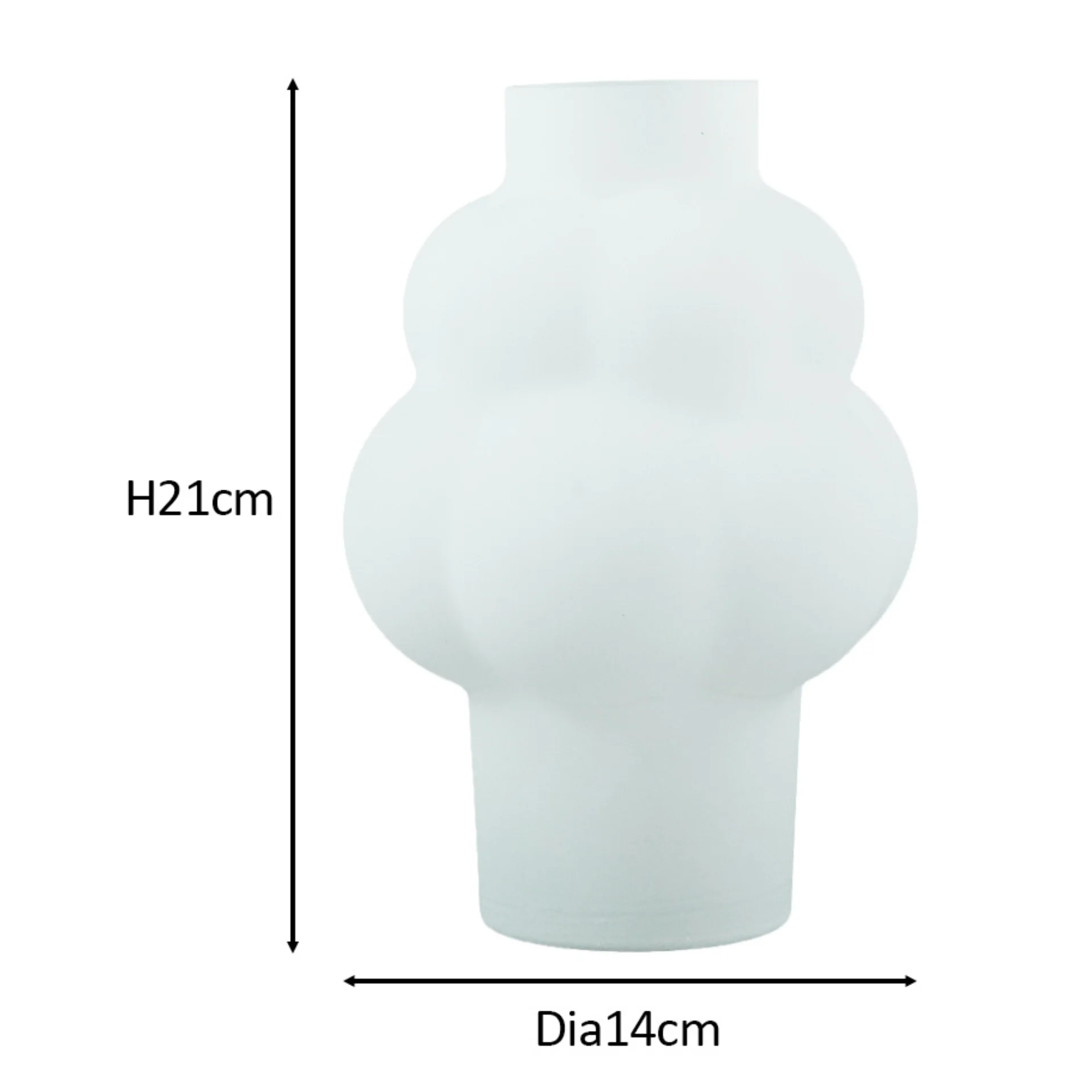 Foxy vase en verre blanc 21 cm - Image 3