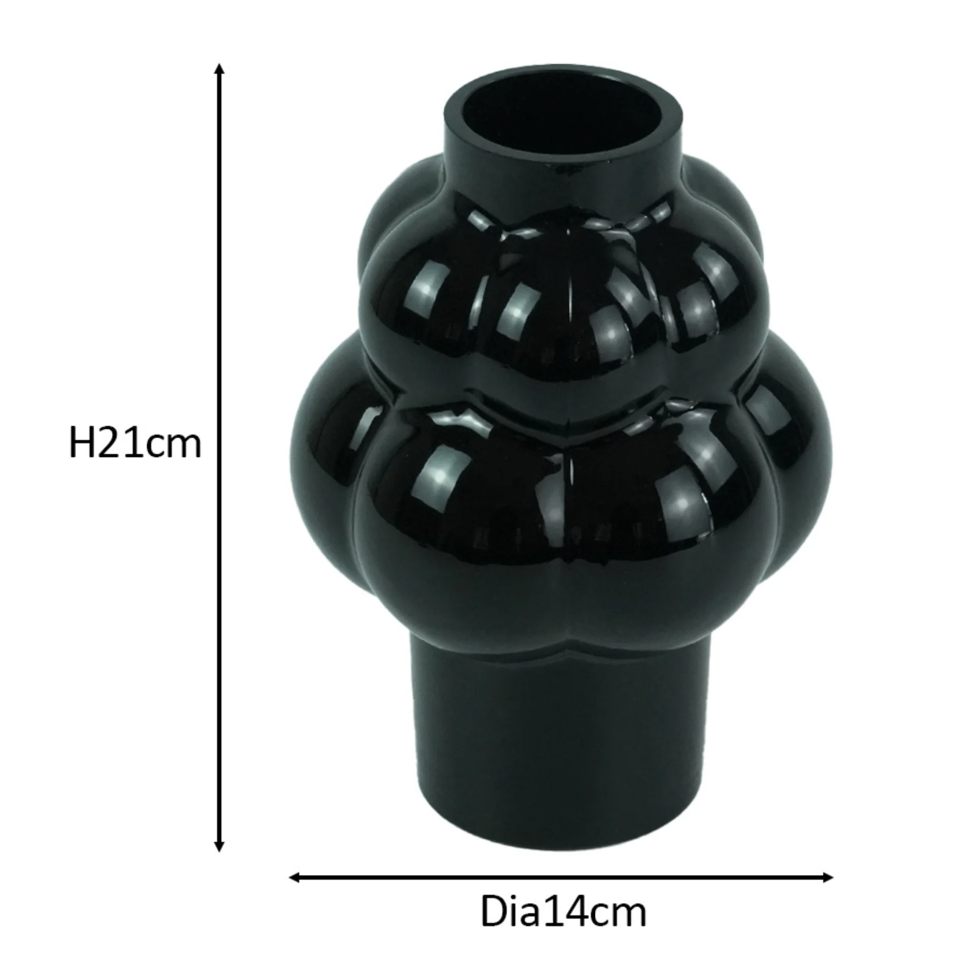 Foxy vase en verre noir 21 cm - Image 3