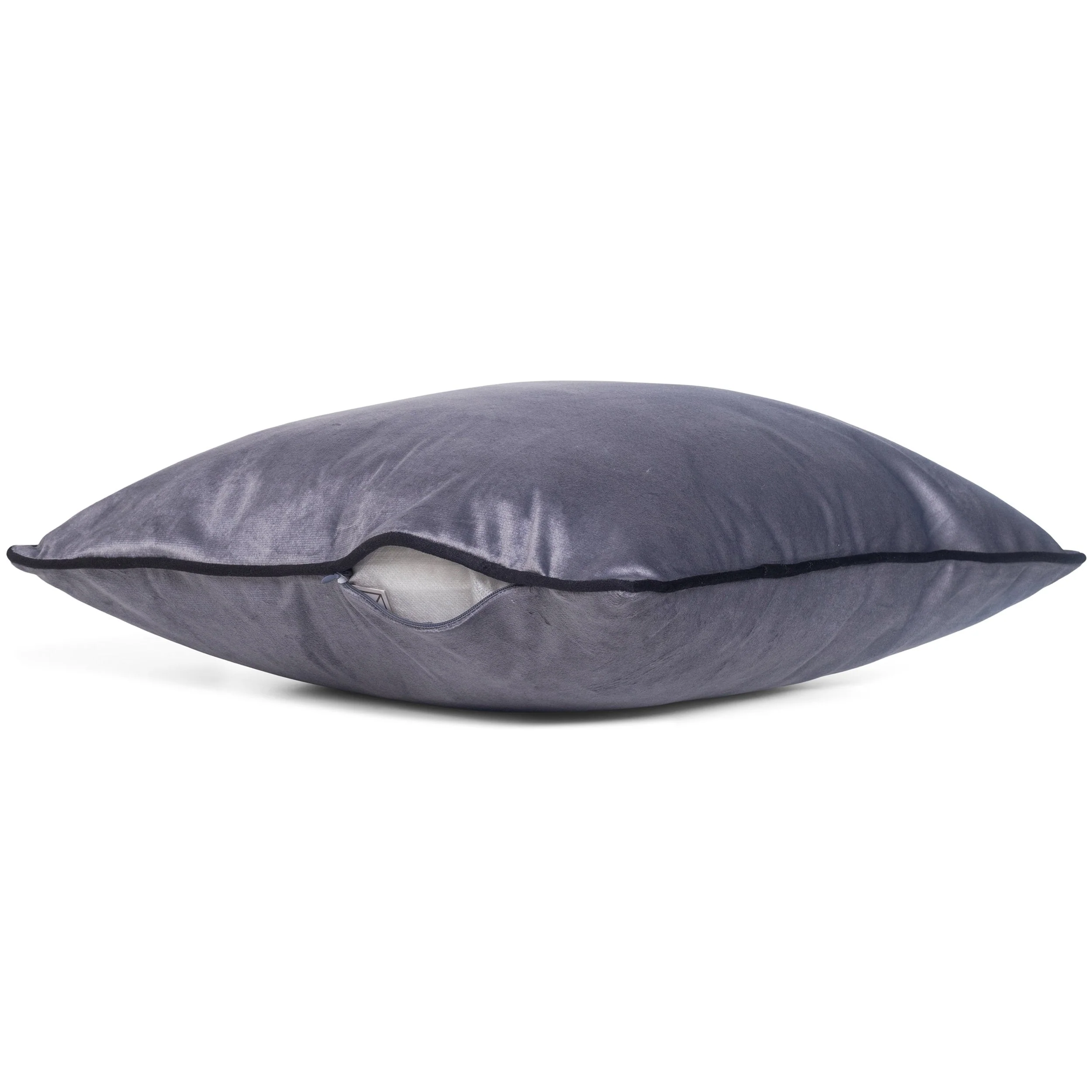 Gabi - Coussin décoratif en velours gris argenté 45 x 45 cm - Image 3