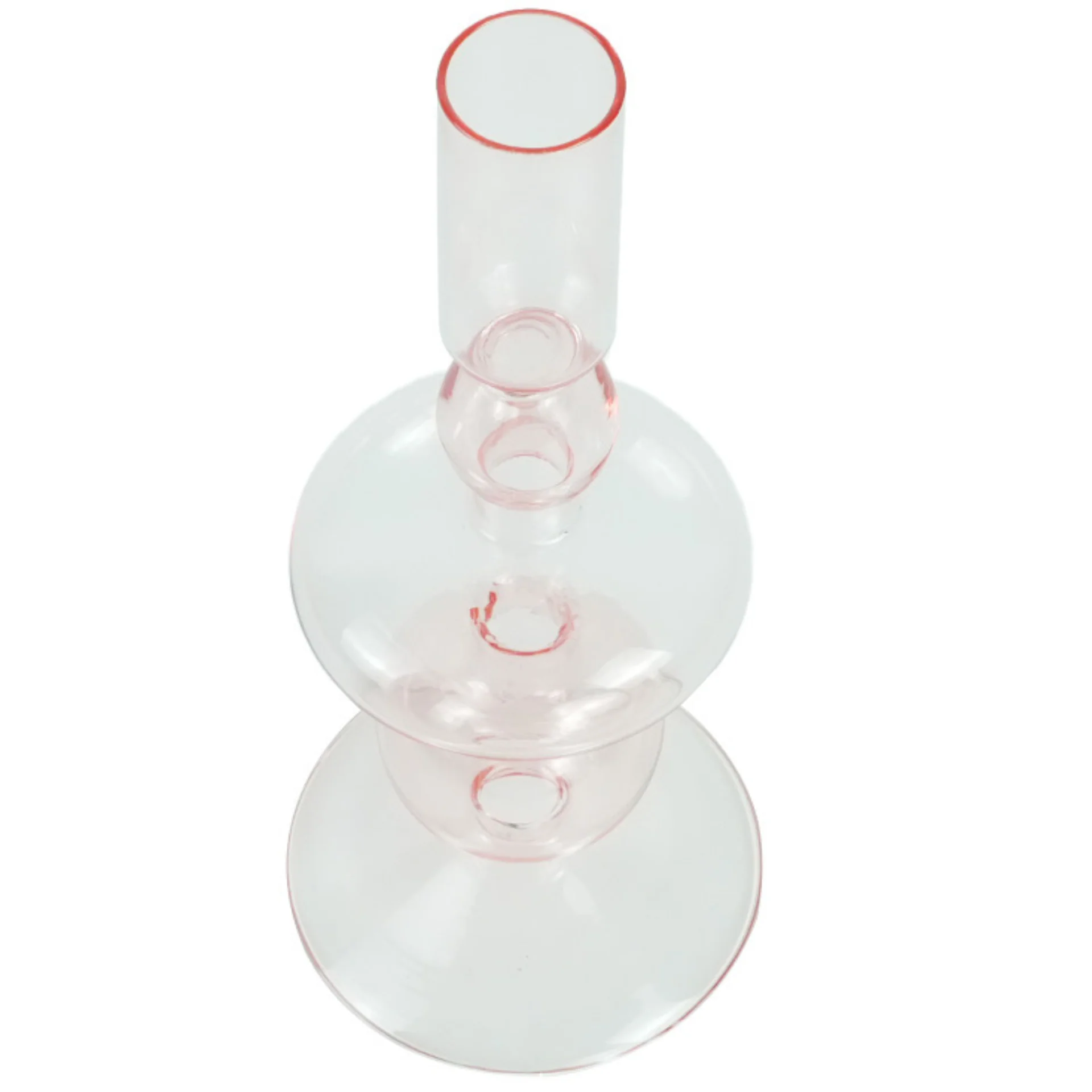 Gracie porte-bougie en verre rose 18 cm - Image 2