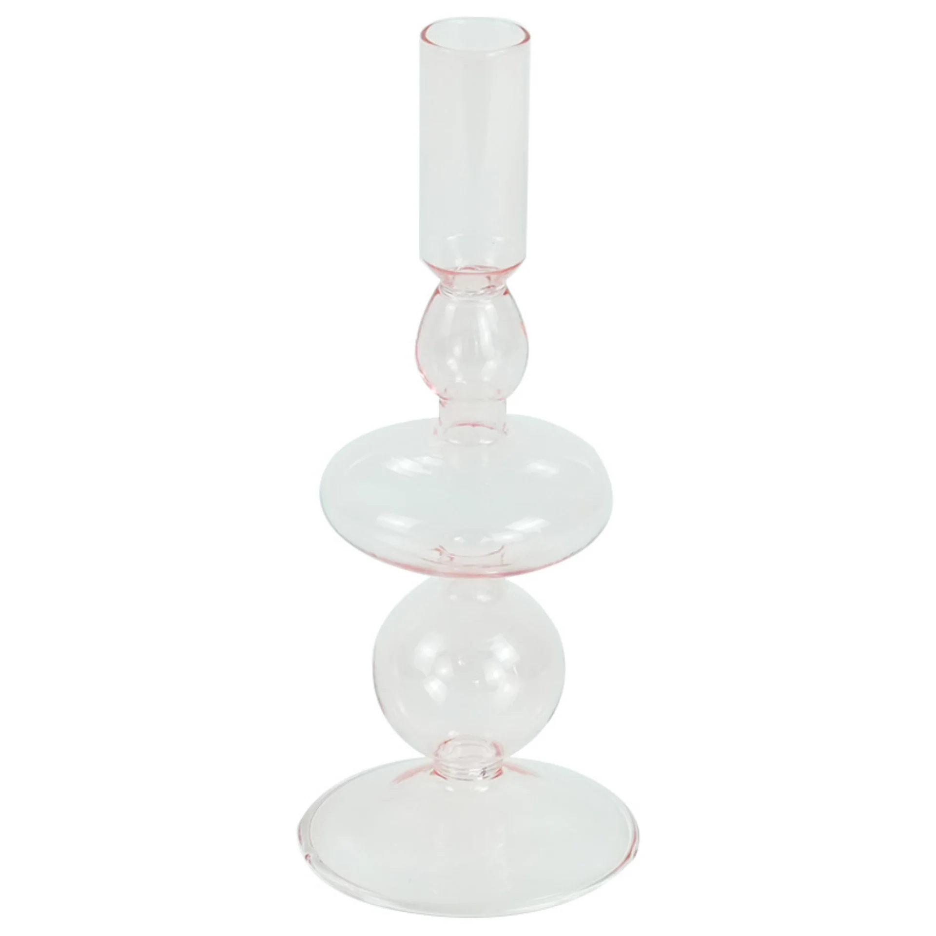 Gracie porte-bougie en verre rose 18 cm - Image 3
