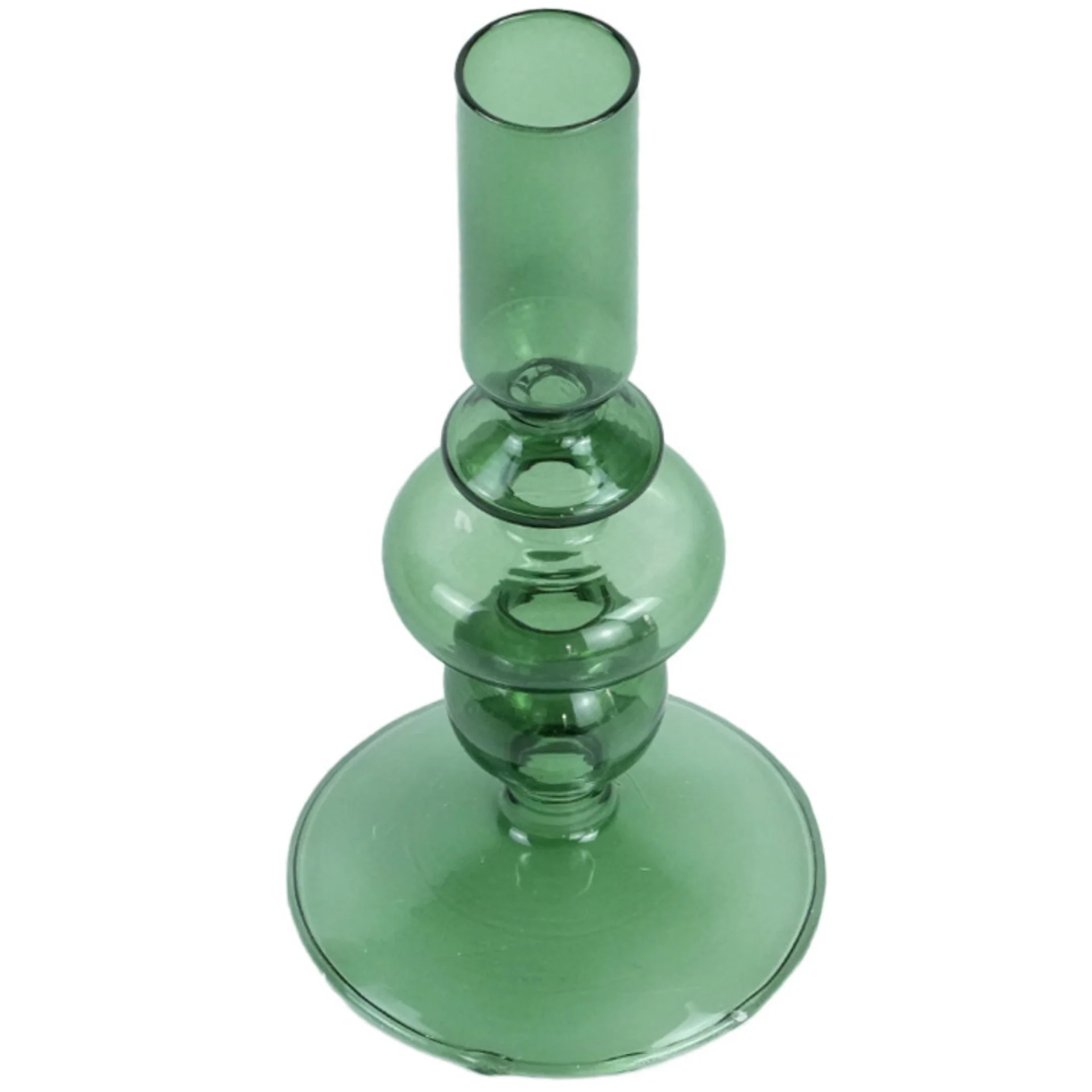Gracie porte-bougie en verre vert 18 cm - Image 2