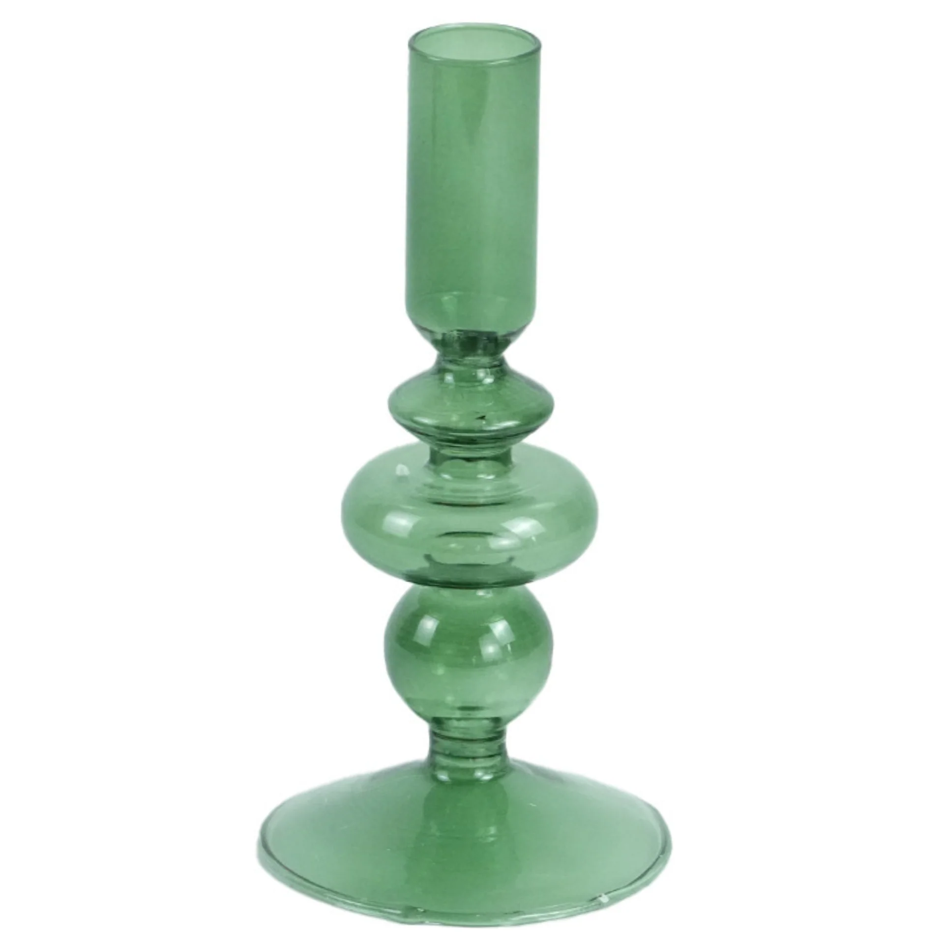Gracie porte-bougie en verre vert 18 cm - Image 3