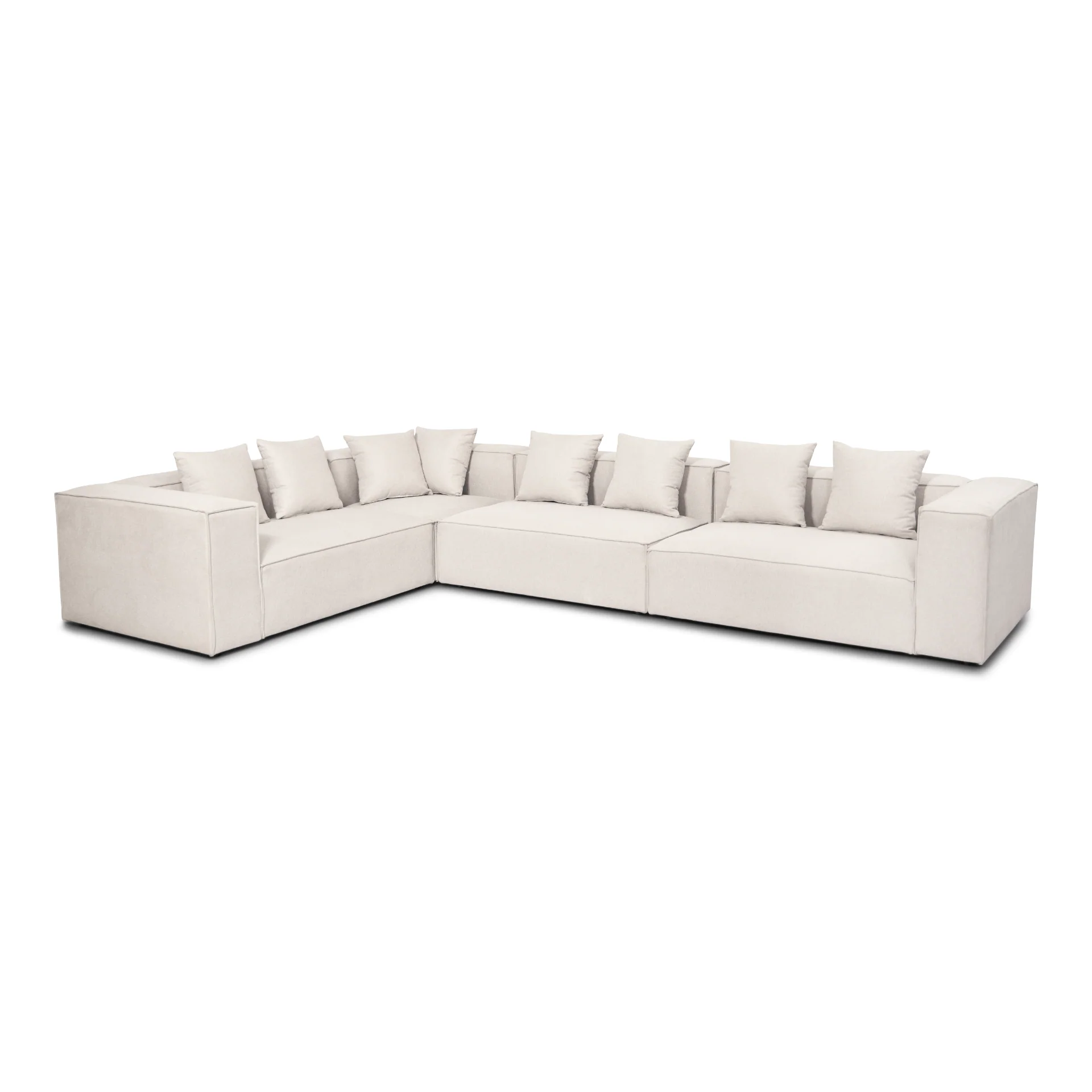 Hailey - Canapé d'angle beige avec 4 modules (Configuration 1) L: 368 x P: 247 x H: 65 cm - Image 5