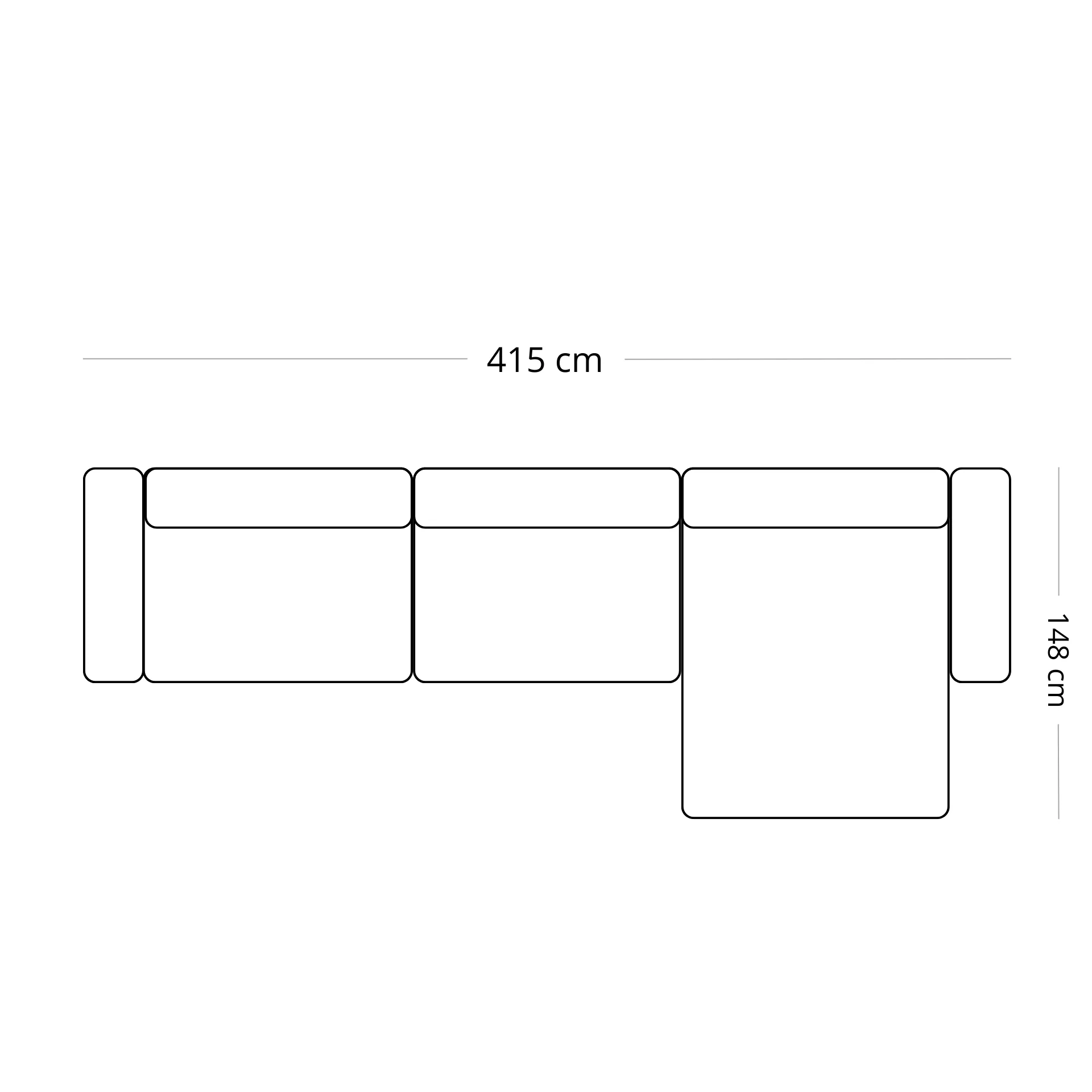 Hailey - Canapé d'angle droit modulable beige avec 3 modules L: 415 x P: 148 x H: 65 cm - Image 6