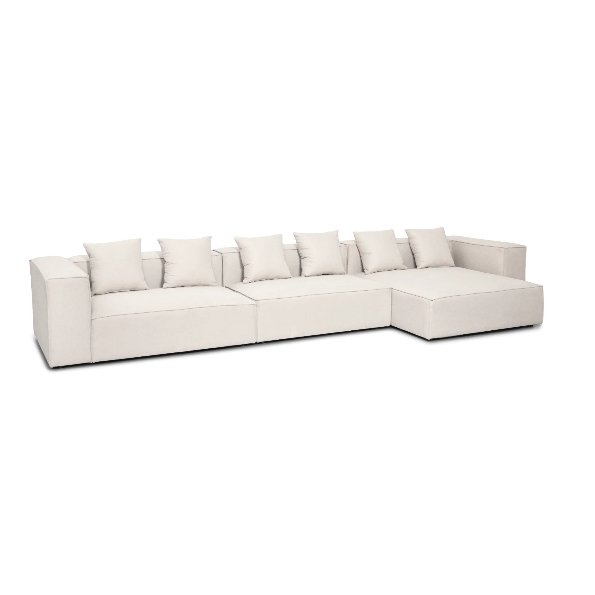 Hailey - Canapé d'angle droit modulable beige avec 3 modules L: 415 x P: 148 x H: 65 cm - Image 7